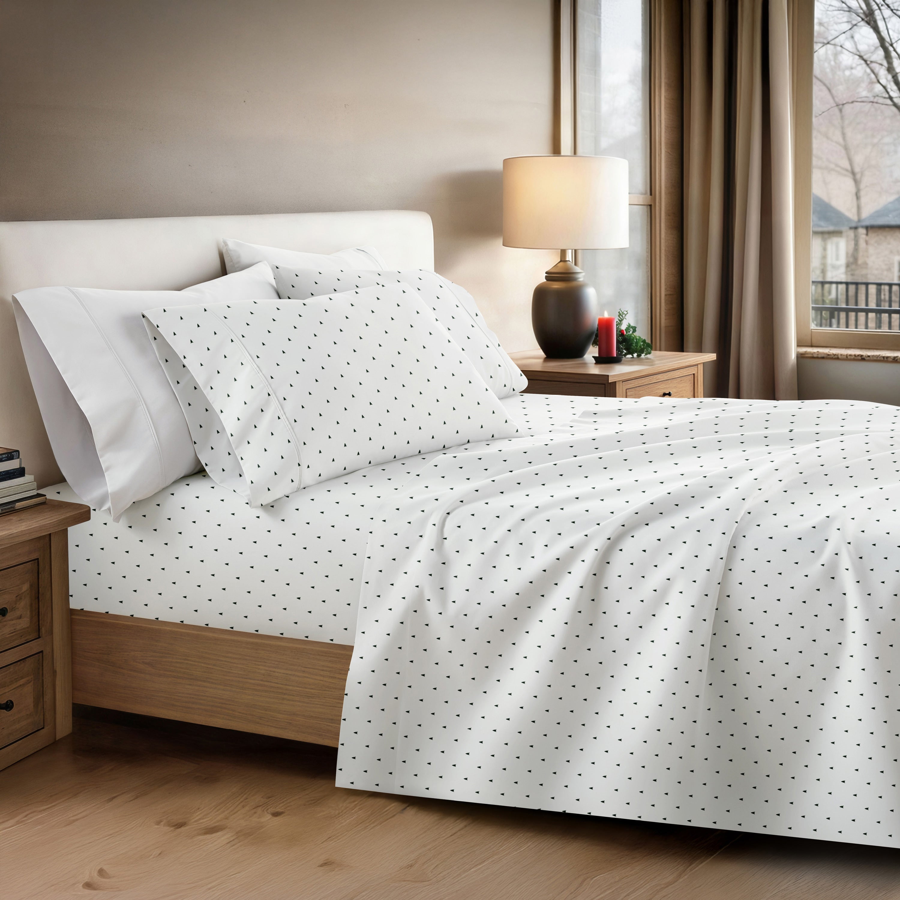 Pine Tree 4-Piece Patterned Sheet Set