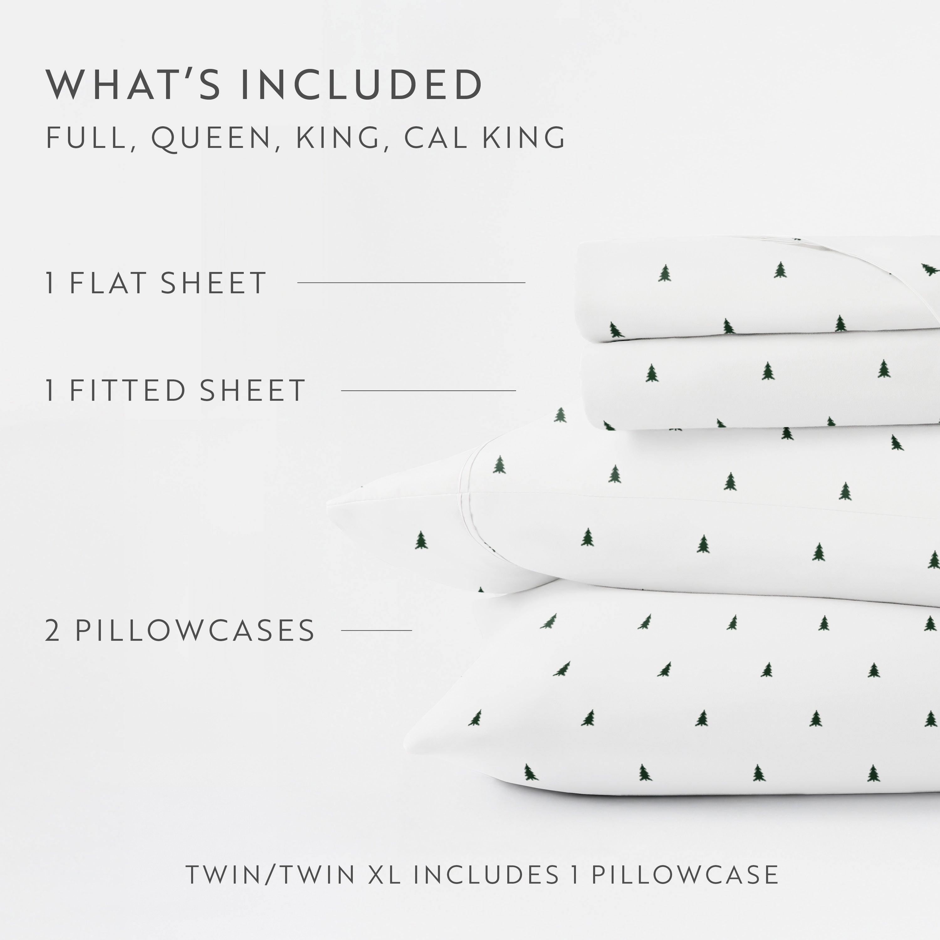 Pine Tree 4-Piece Patterned Sheet Set