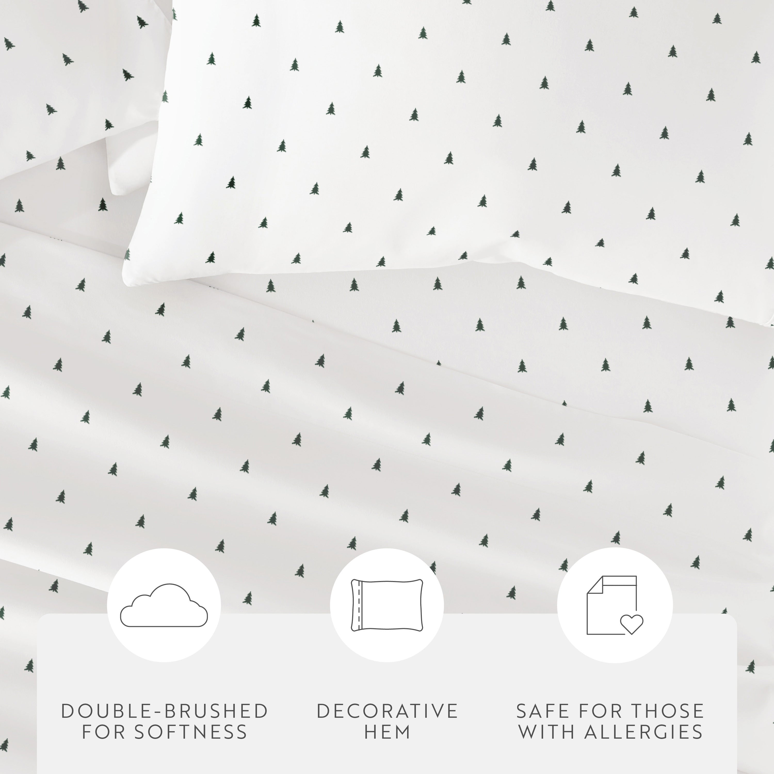 Pine Tree 4-Piece Patterned Sheet Set