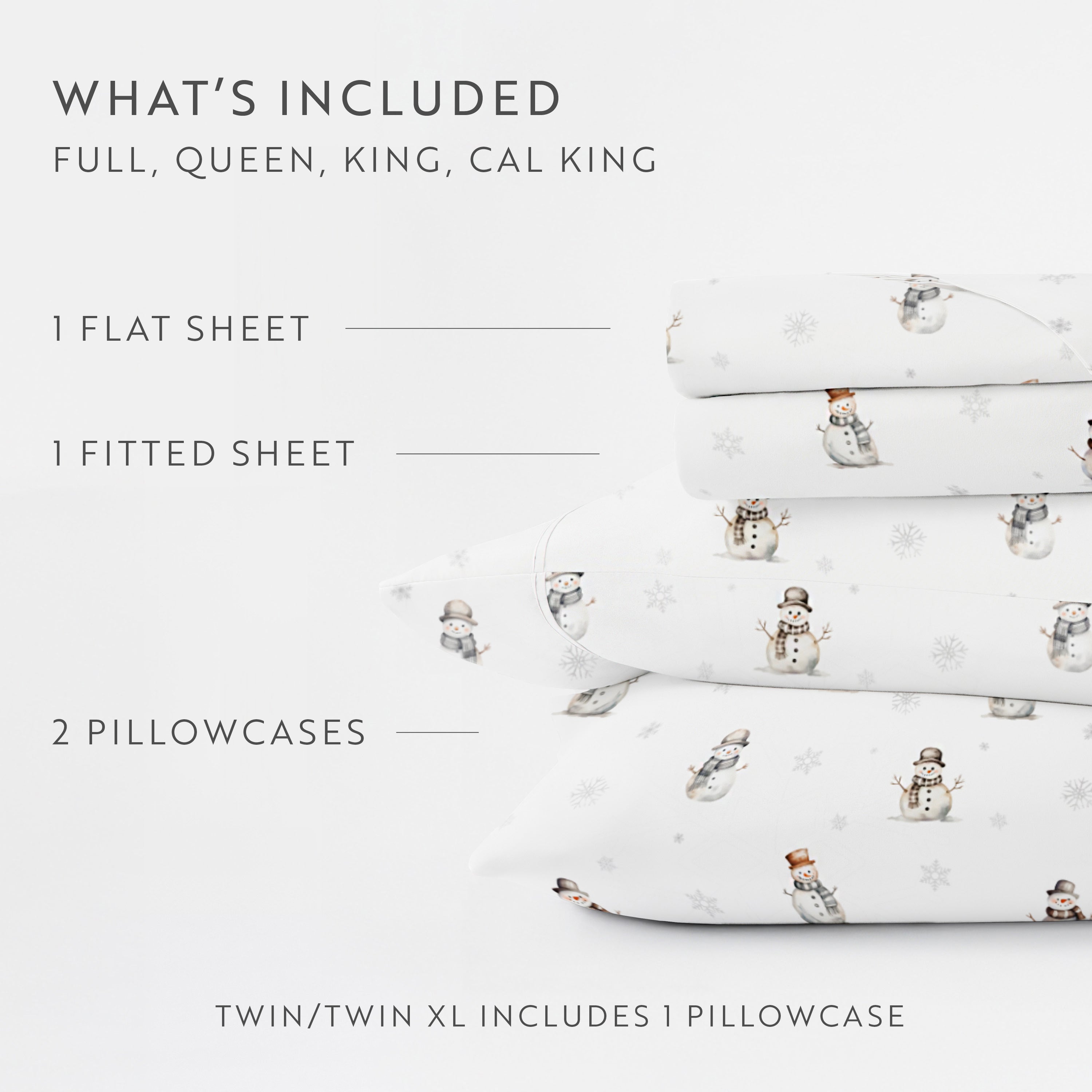 Vintage Snowman 4-Piece Patterned Sheet Set