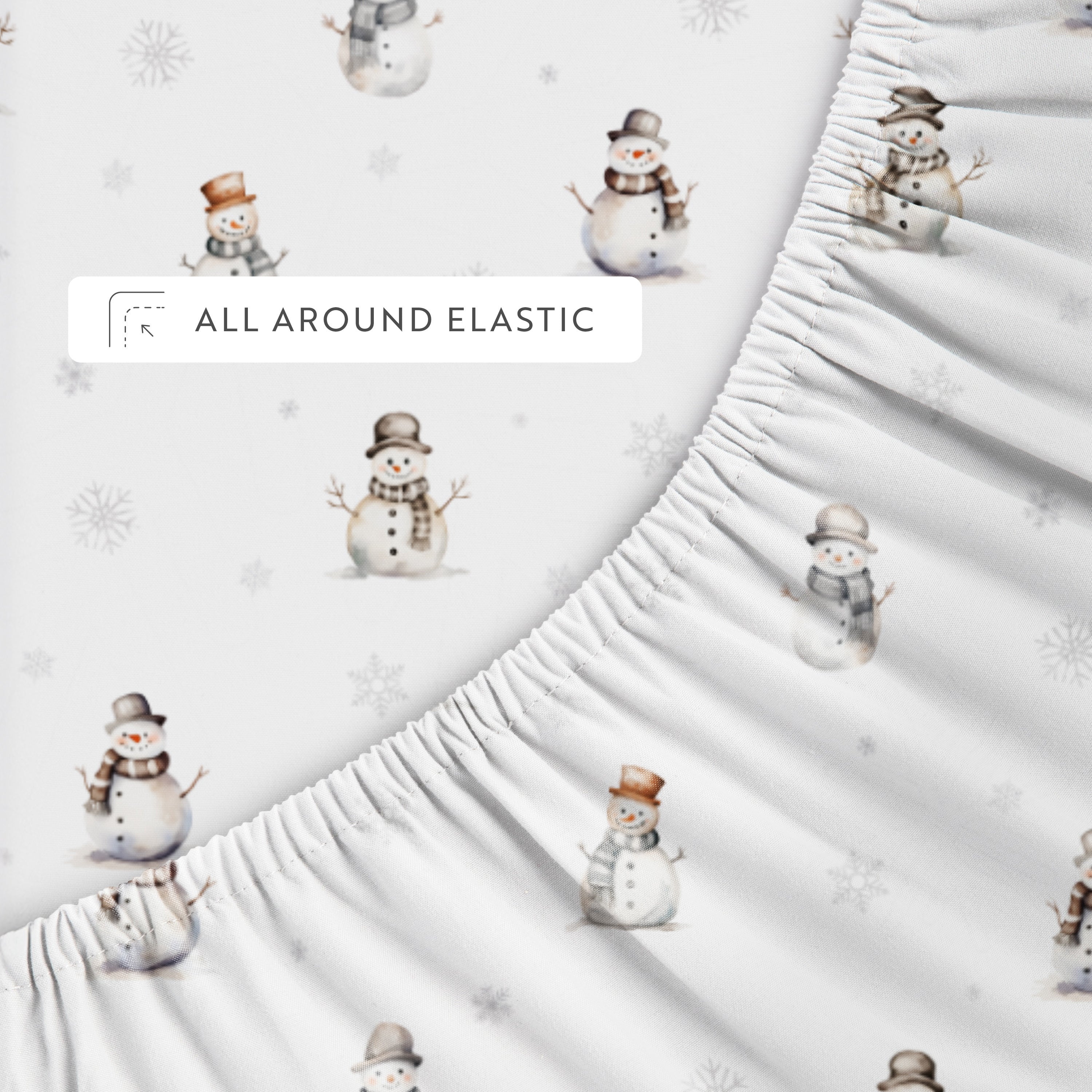 Vintage Snowman 4-Piece Patterned Sheet Set