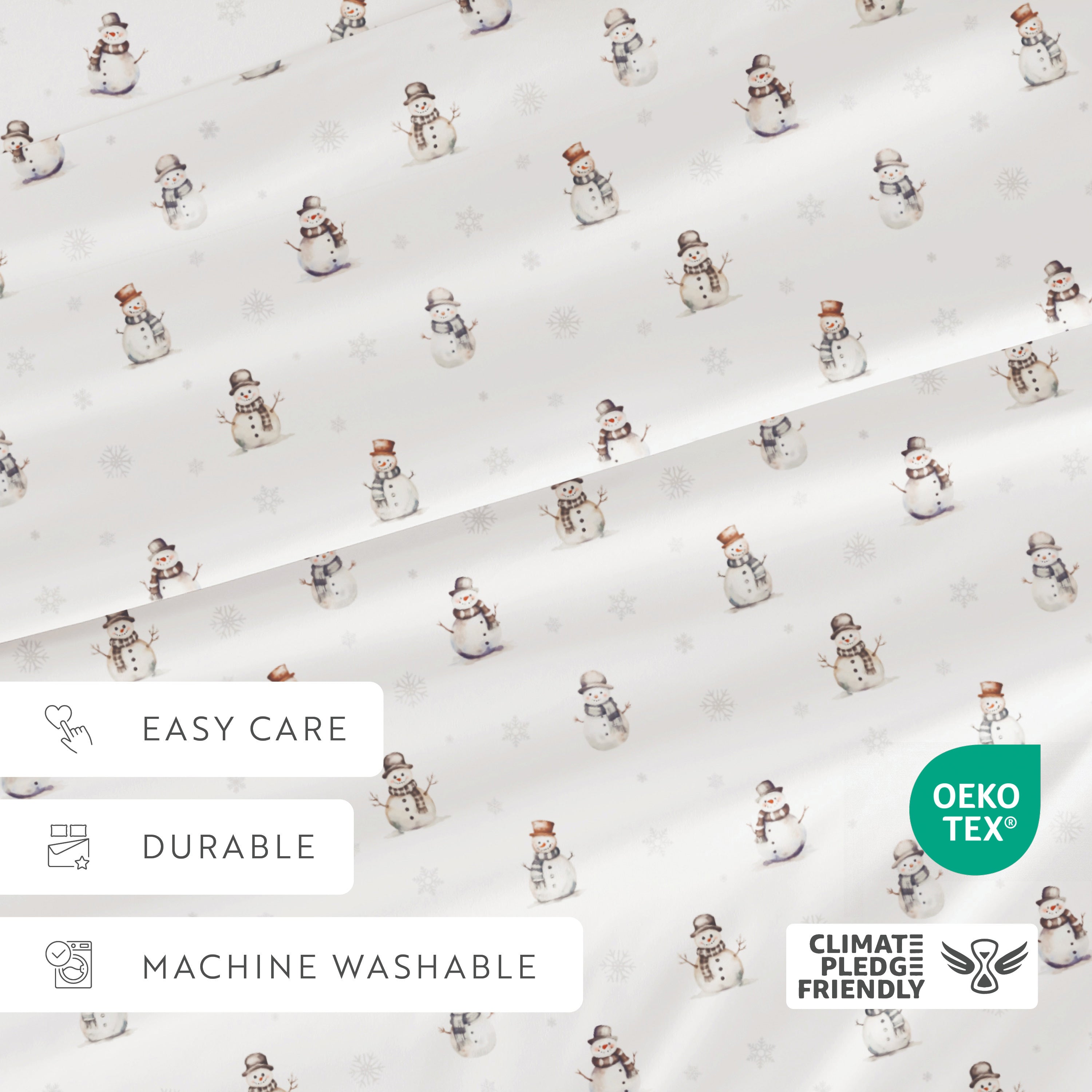 Vintage Snowman 4-Piece Patterned Sheet Set