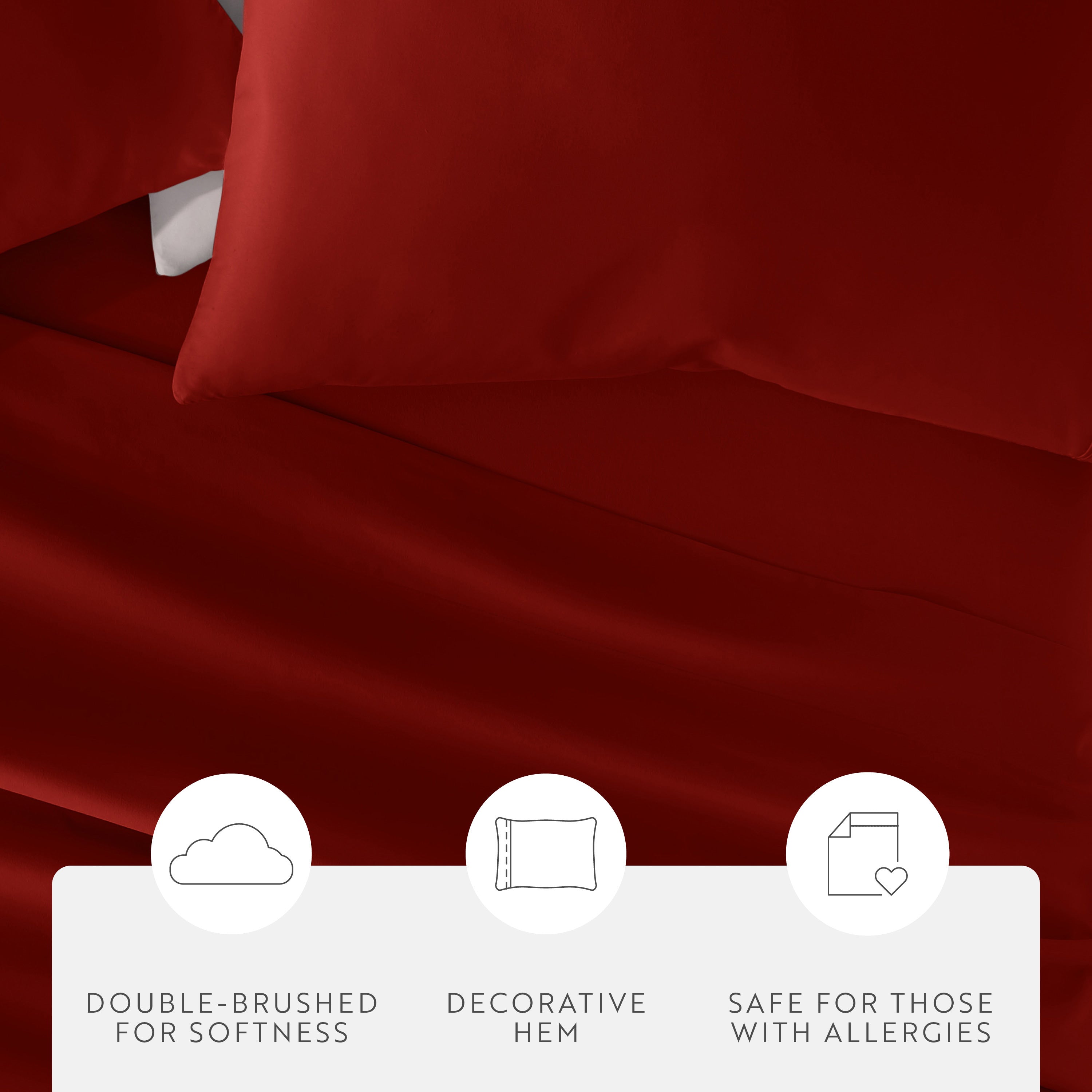 4-Piece Double Brushed Solid Sheet Set