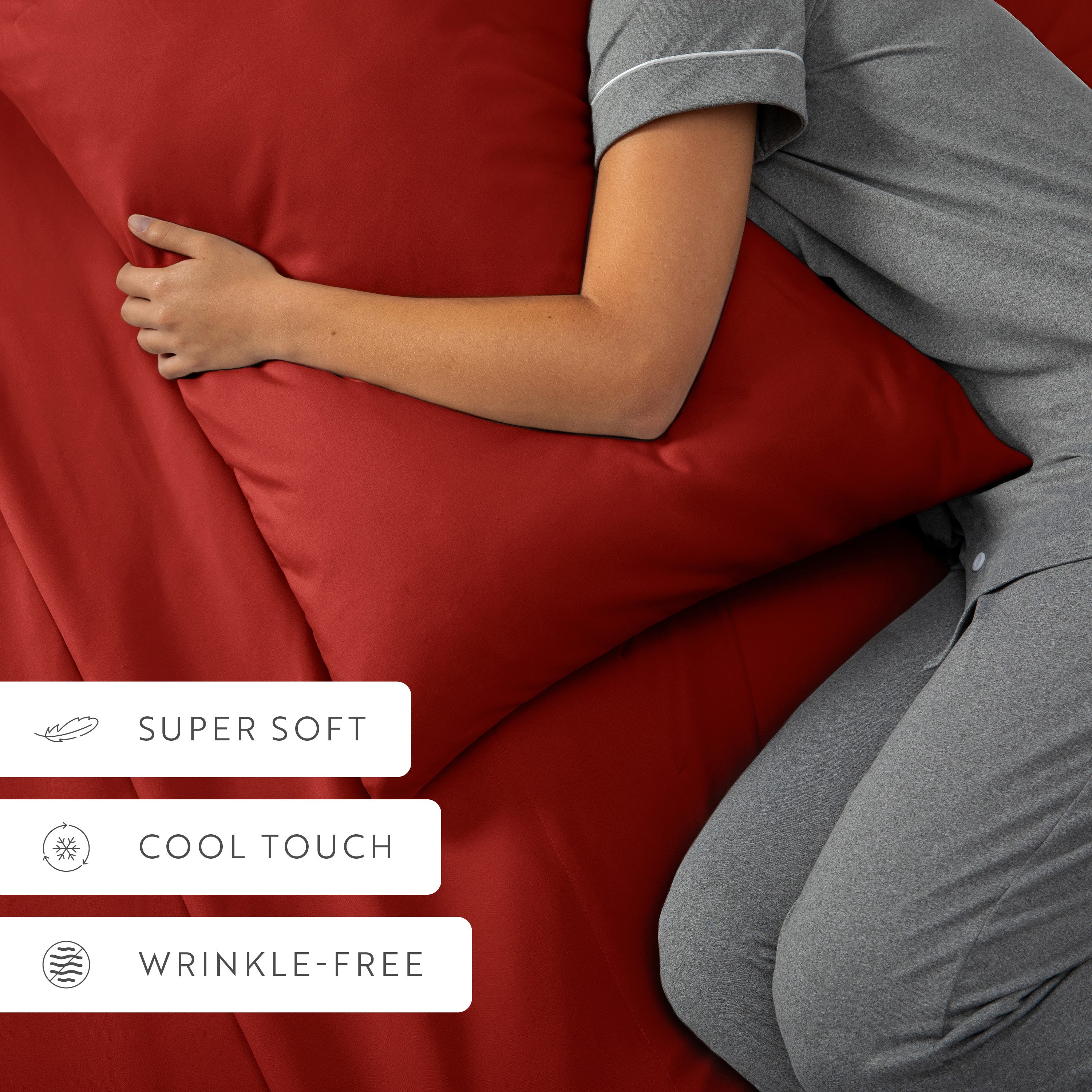 4-Piece Double Brushed Solid Sheet Set