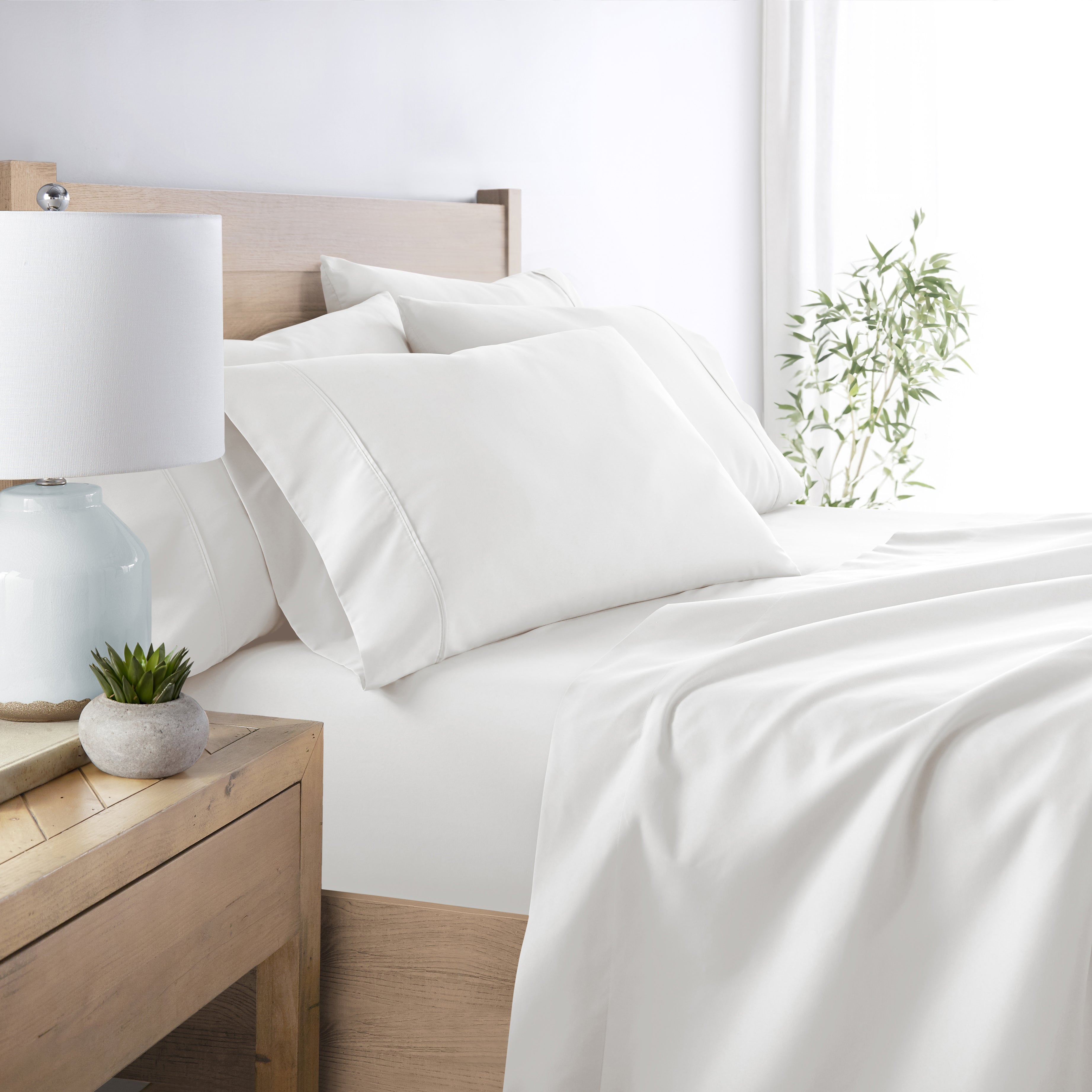 6-Piece Double Brushed Solid Sheet Set