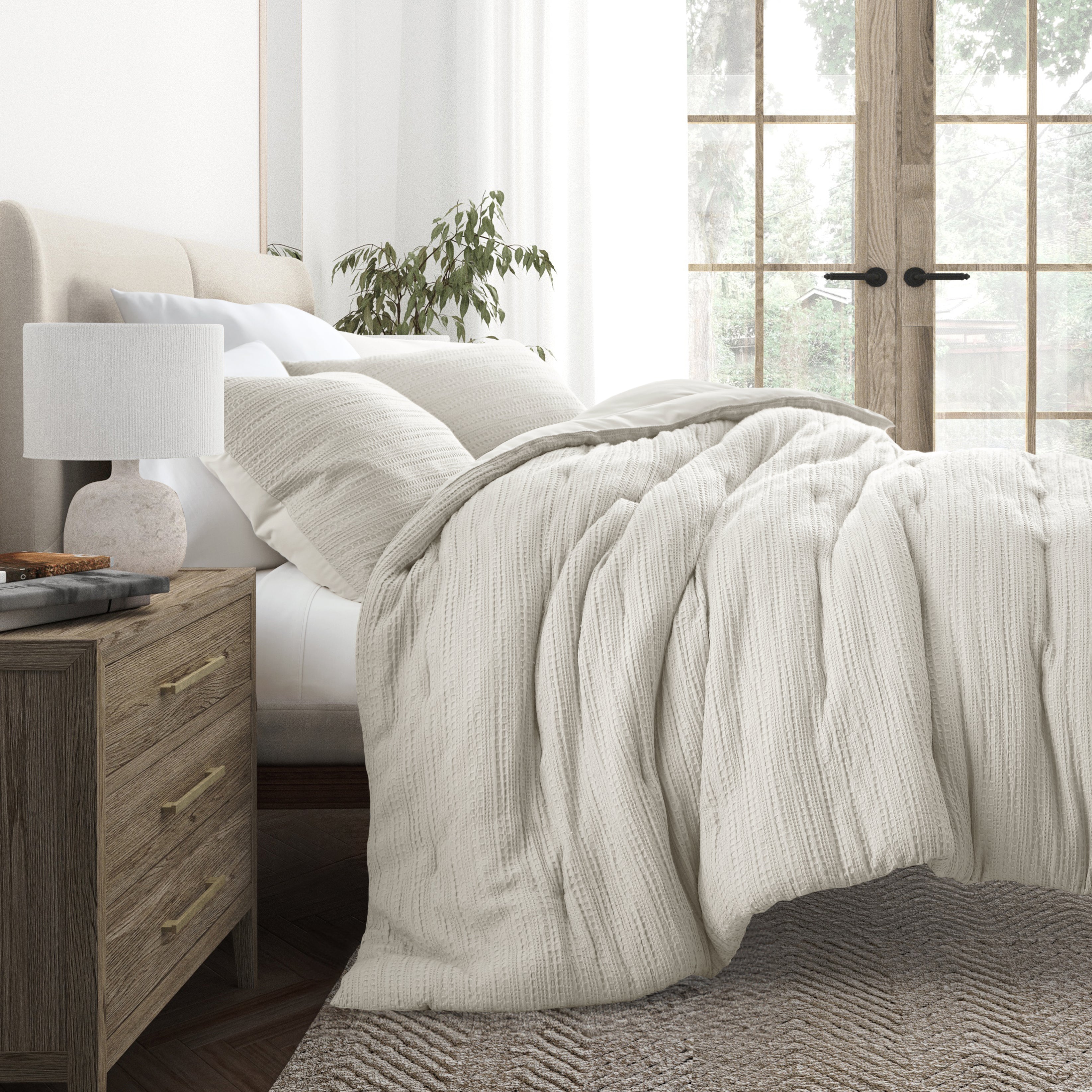 Waffle Textured Comforter Sets – iEnjoy Home