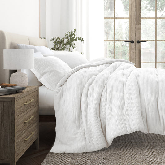 New! Waffle Textured Comforter Sets