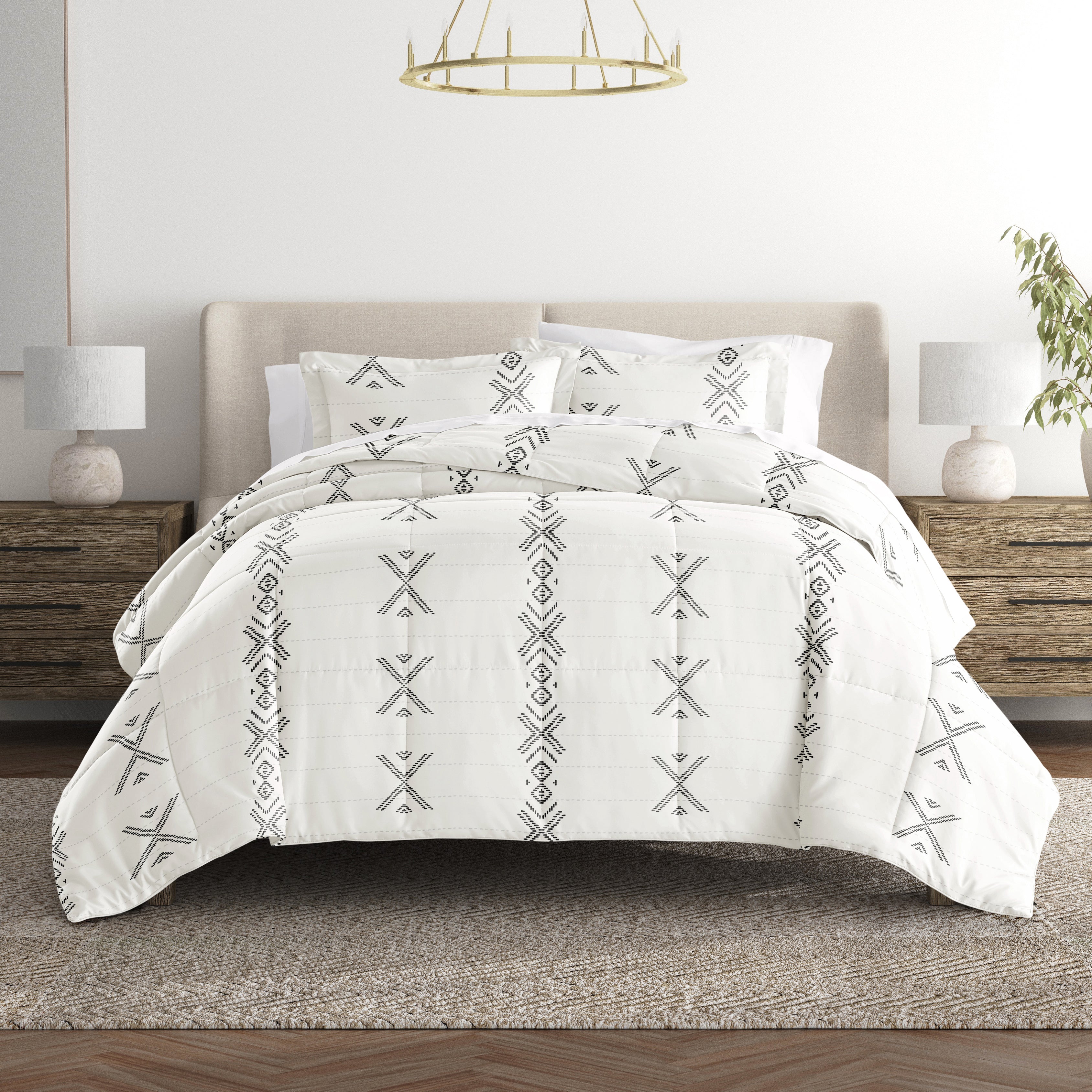 Urban Stitch Patterned Down-Alternative Comforter Set