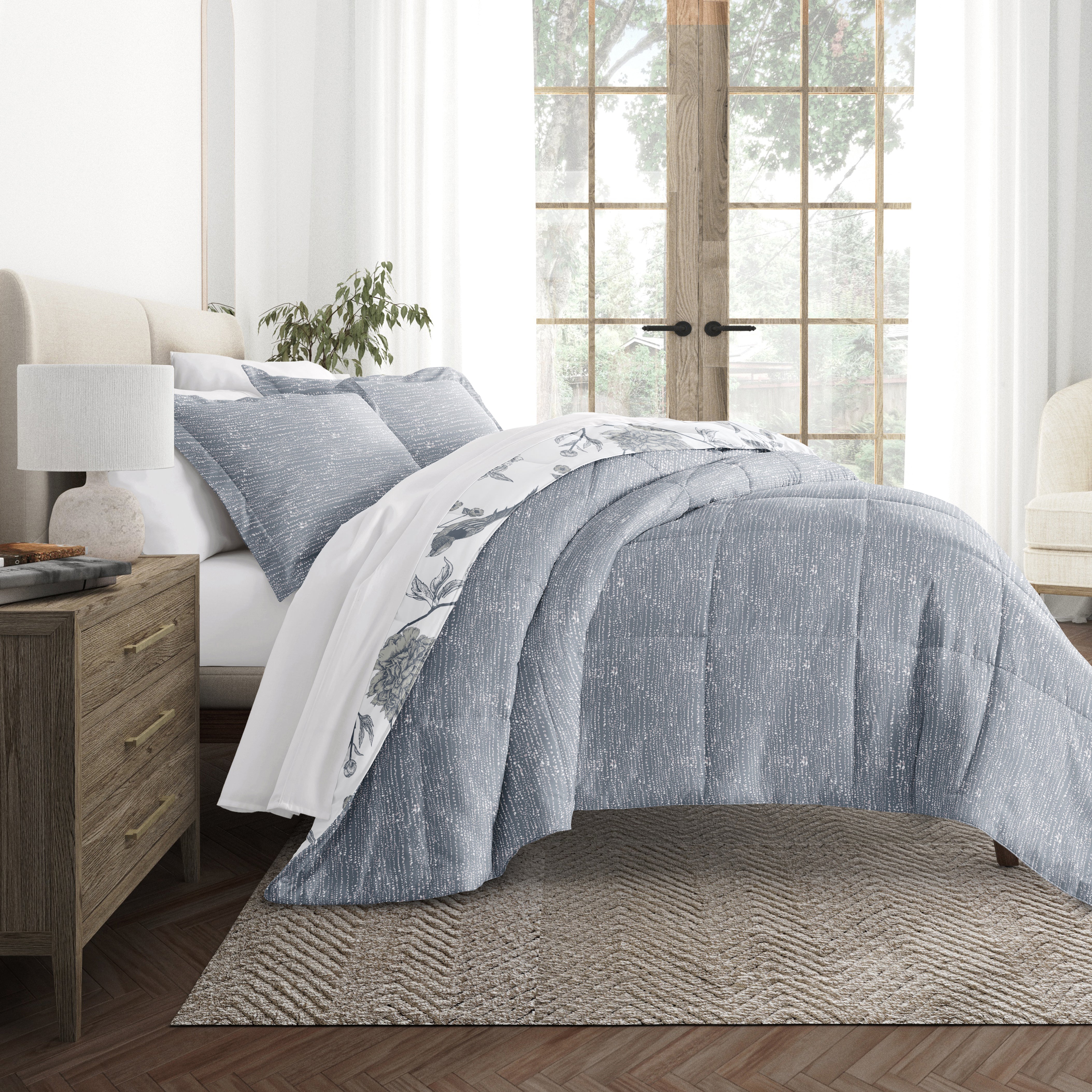 Molly Botanicals Reversible Patterned Down-Alternative Comforter Set