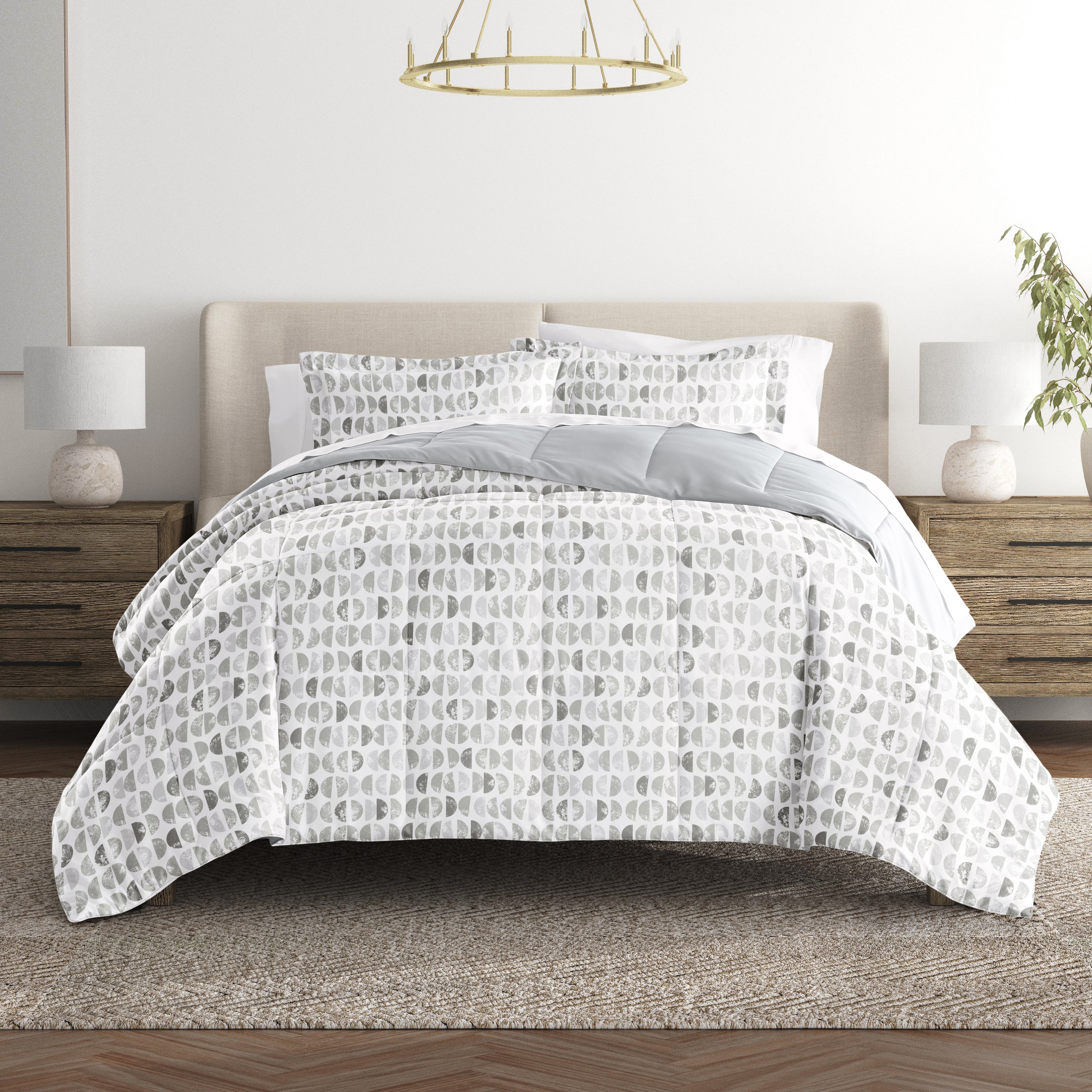 Moonlight Stars Reversible Patterned Down-Alternative Comforter Set