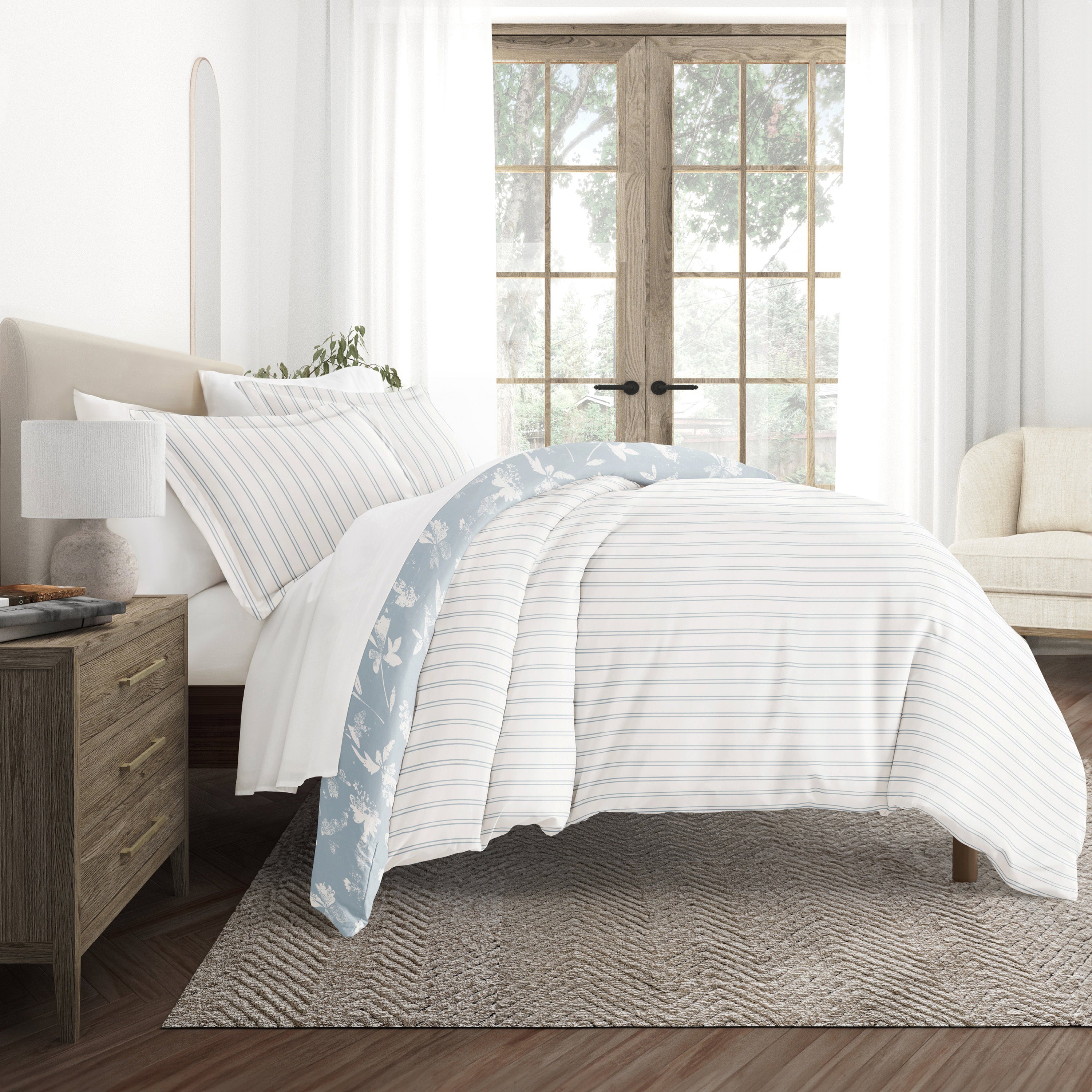 Country Home Patterned Reversible Duvet Cover Set