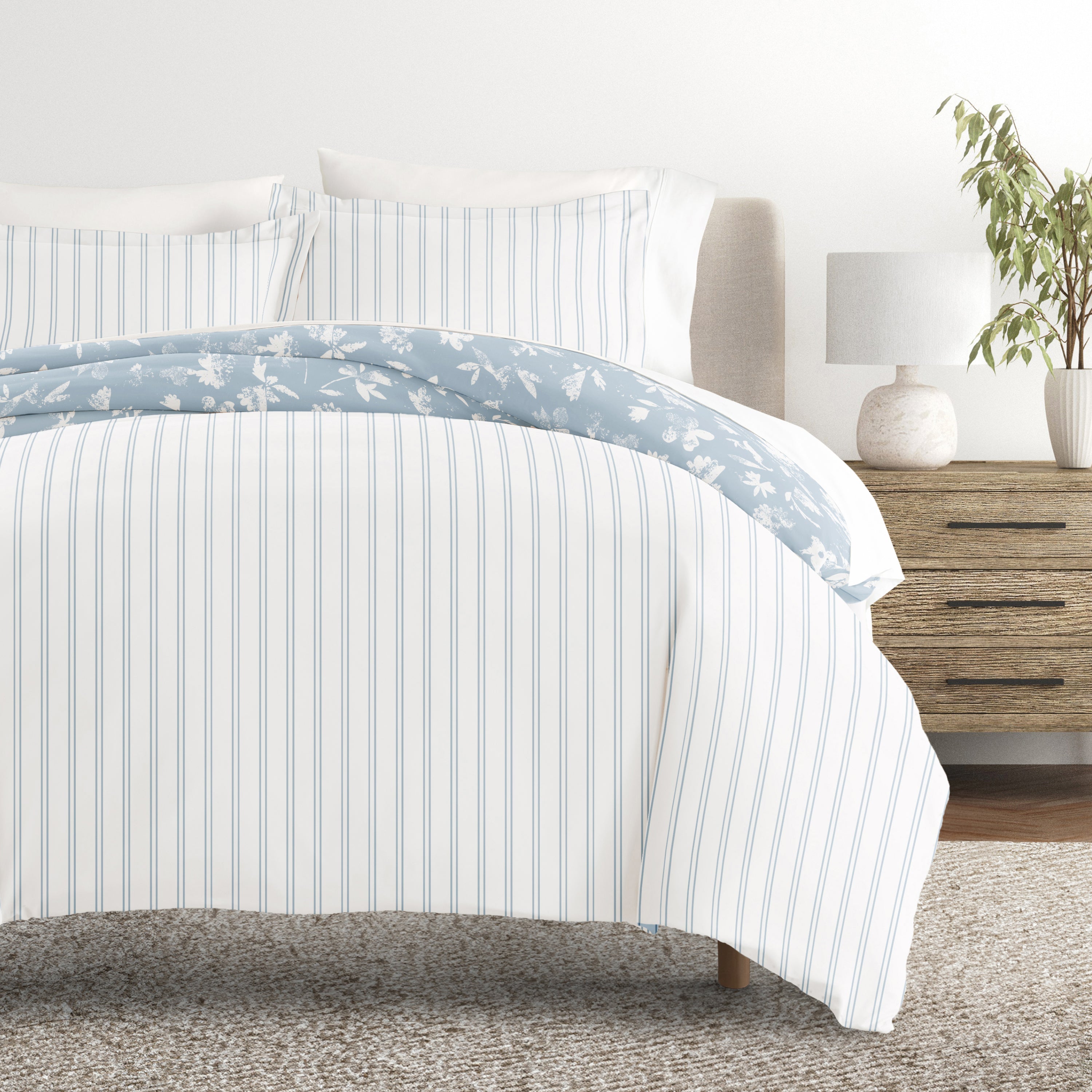 Country Home Patterned Reversible Duvet Cover Set