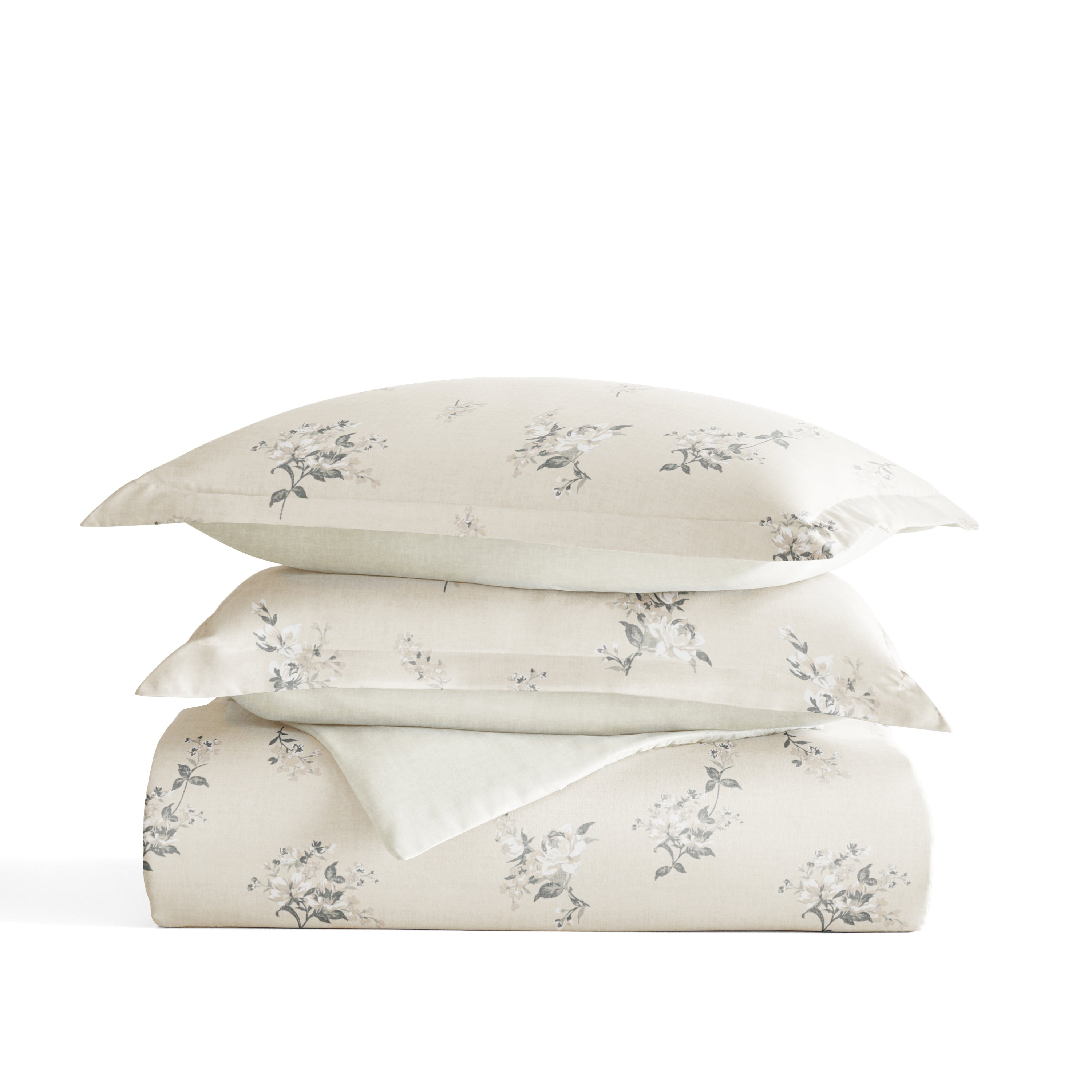 Delicate Floral Patterned Reversible Duvet Cover Set