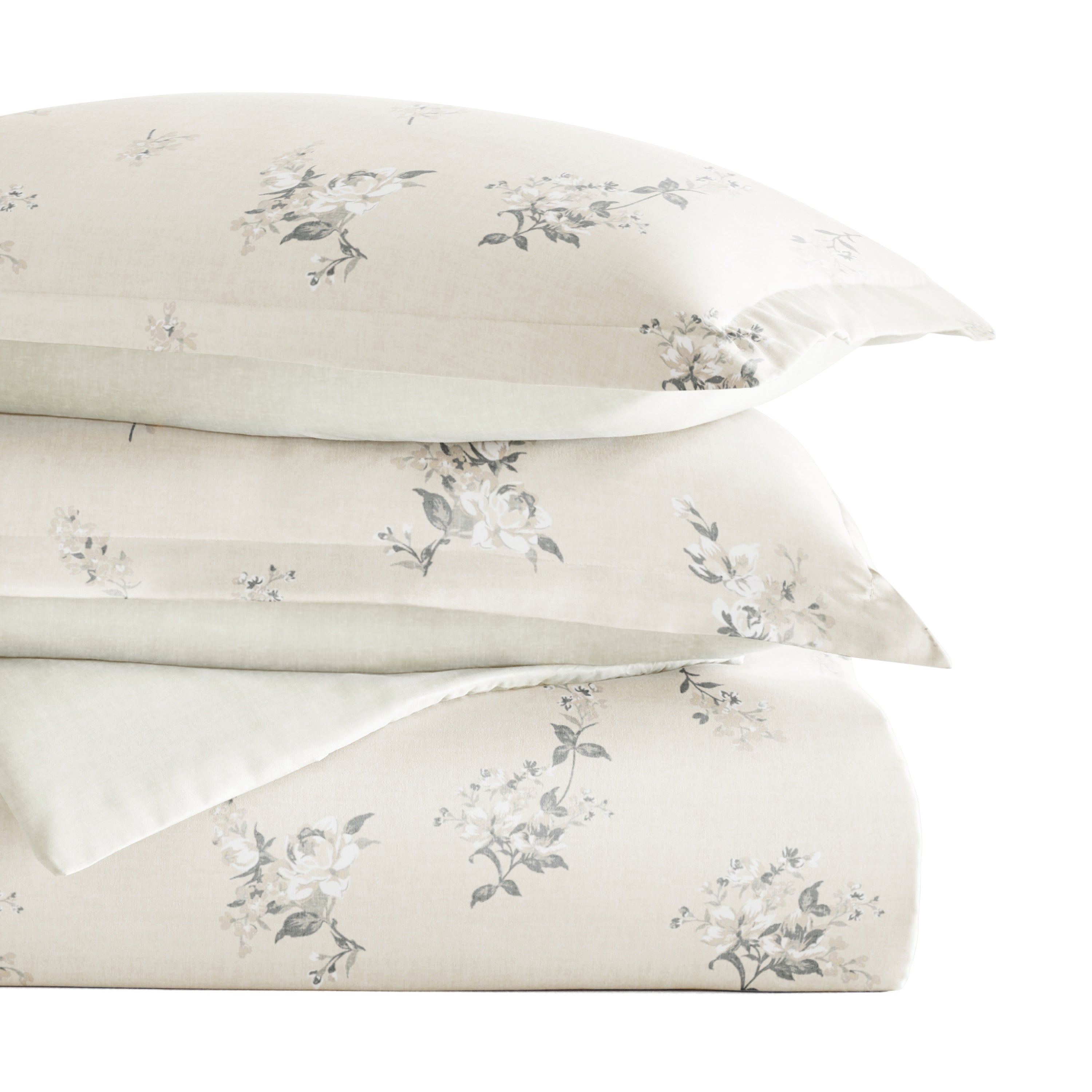 Delicate Floral Patterned Reversible Duvet Cover Set