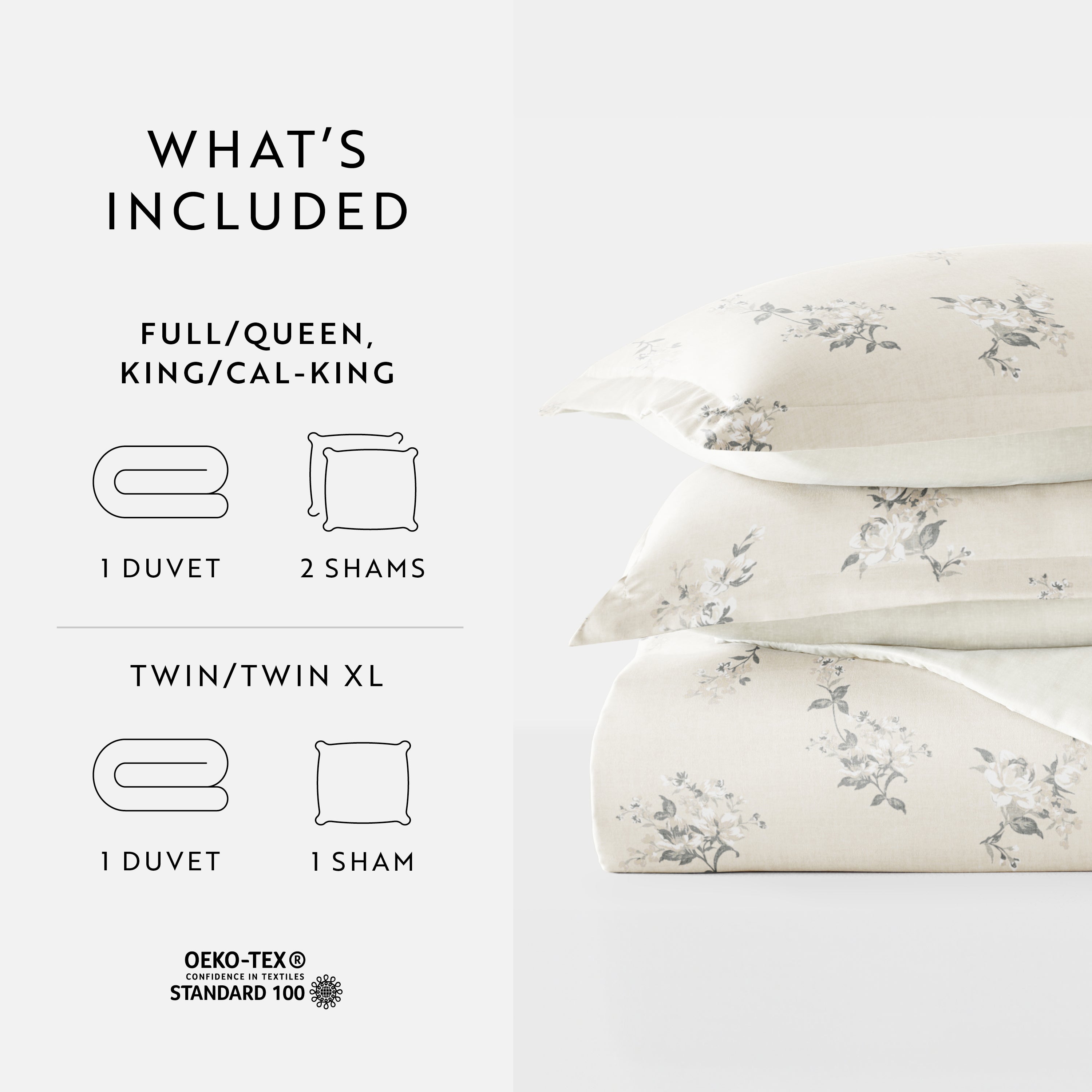 Delicate Floral Patterned Reversible Duvet Cover Set