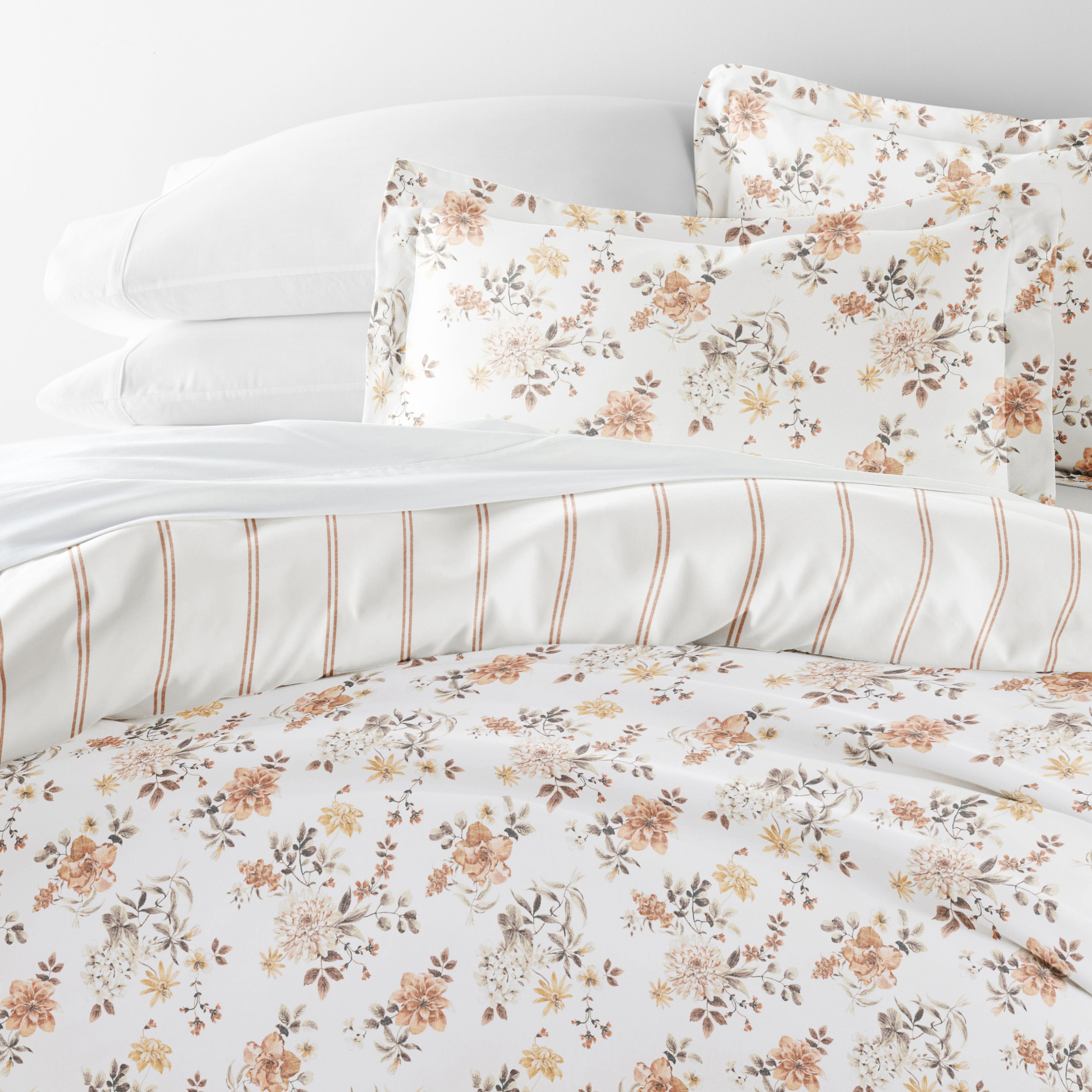 Sunset Garden Patterned Reversible Duvet Cover Set