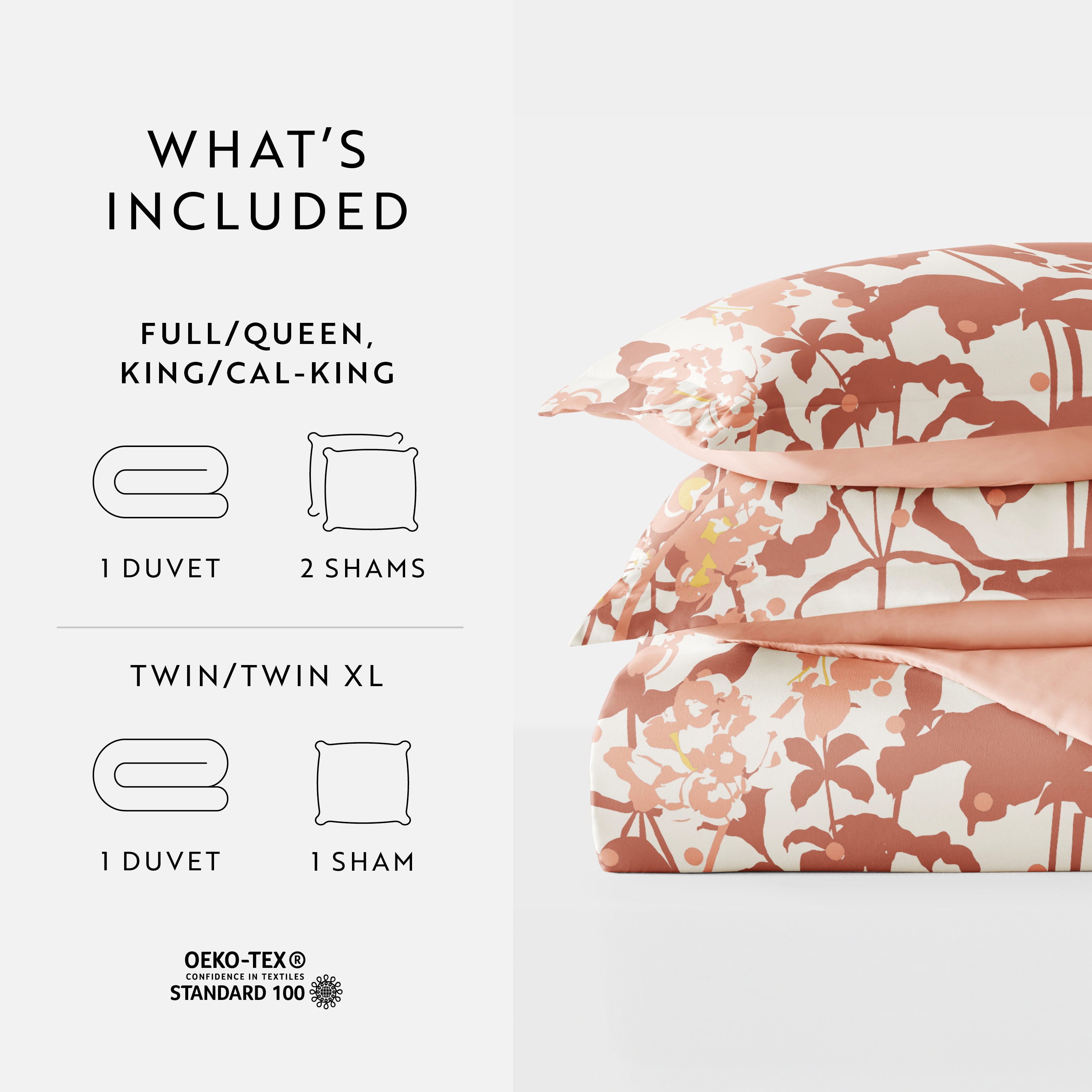 Boho Flower Patterned Reversible Duvet Cover Set