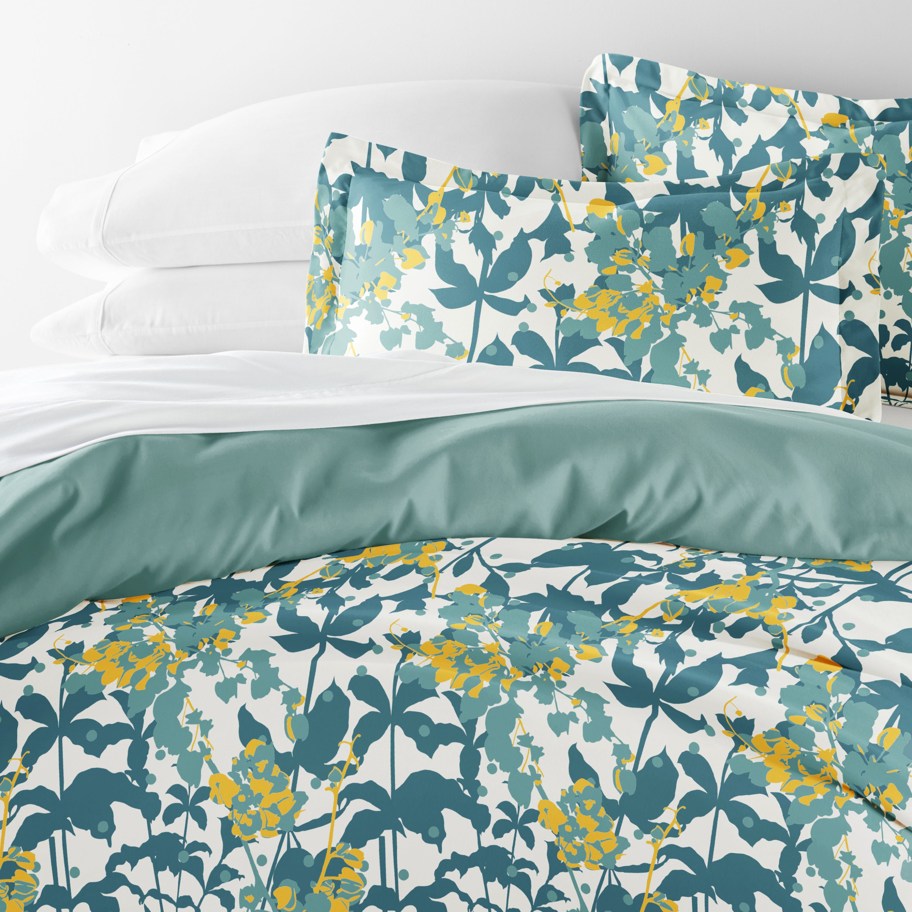 Boho Flower Patterned Reversible Duvet Cover Set