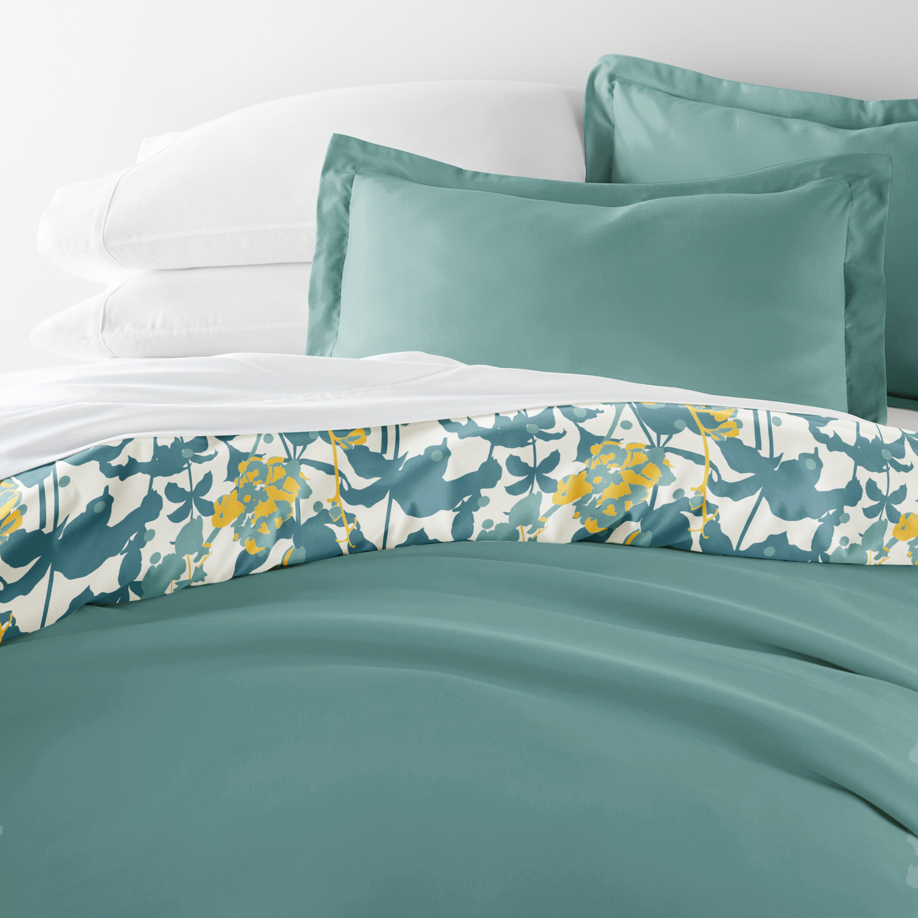 Boho Flower Patterned Reversible Duvet Cover Set