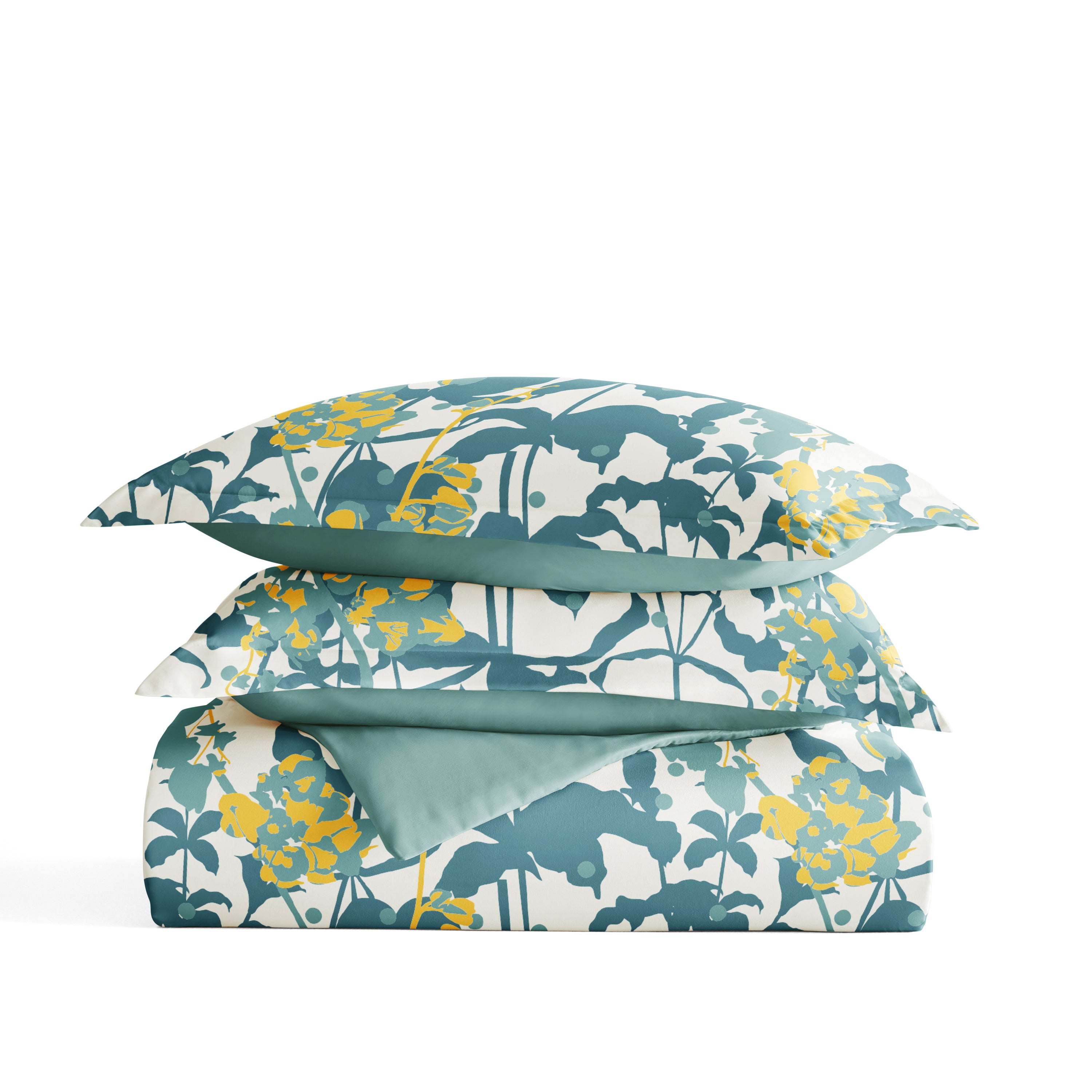 Boho Flower Patterned Reversible Duvet Cover Set