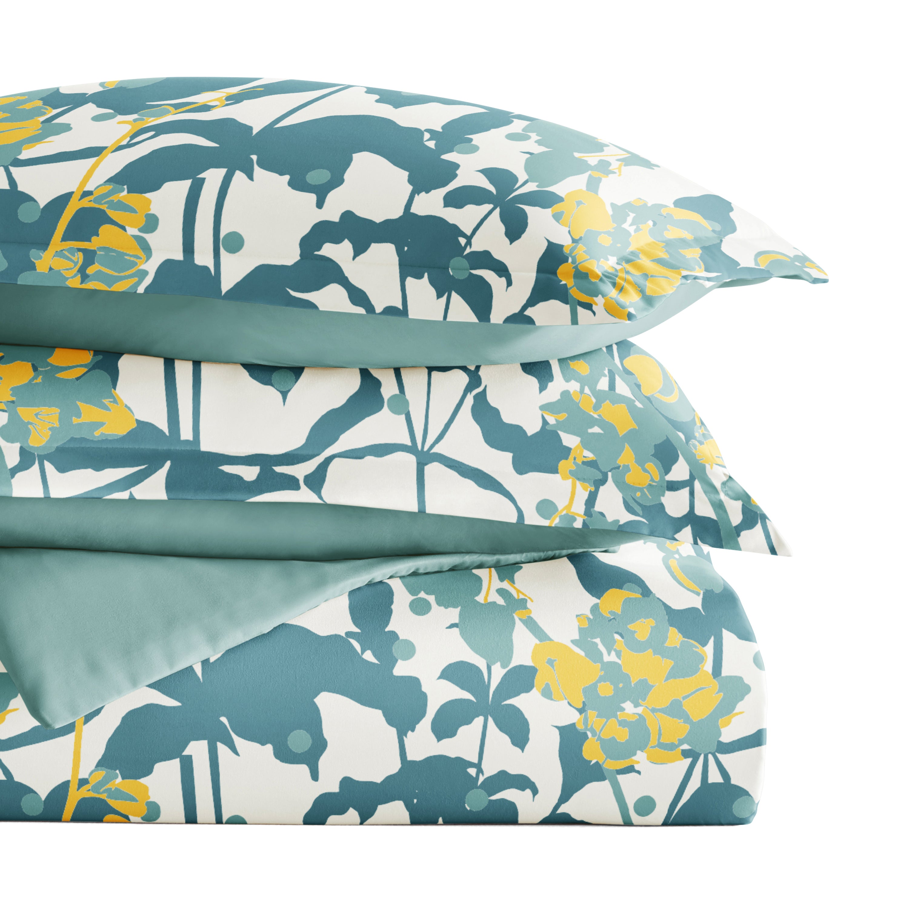 Boho Flower Patterned Reversible Duvet Cover Set
