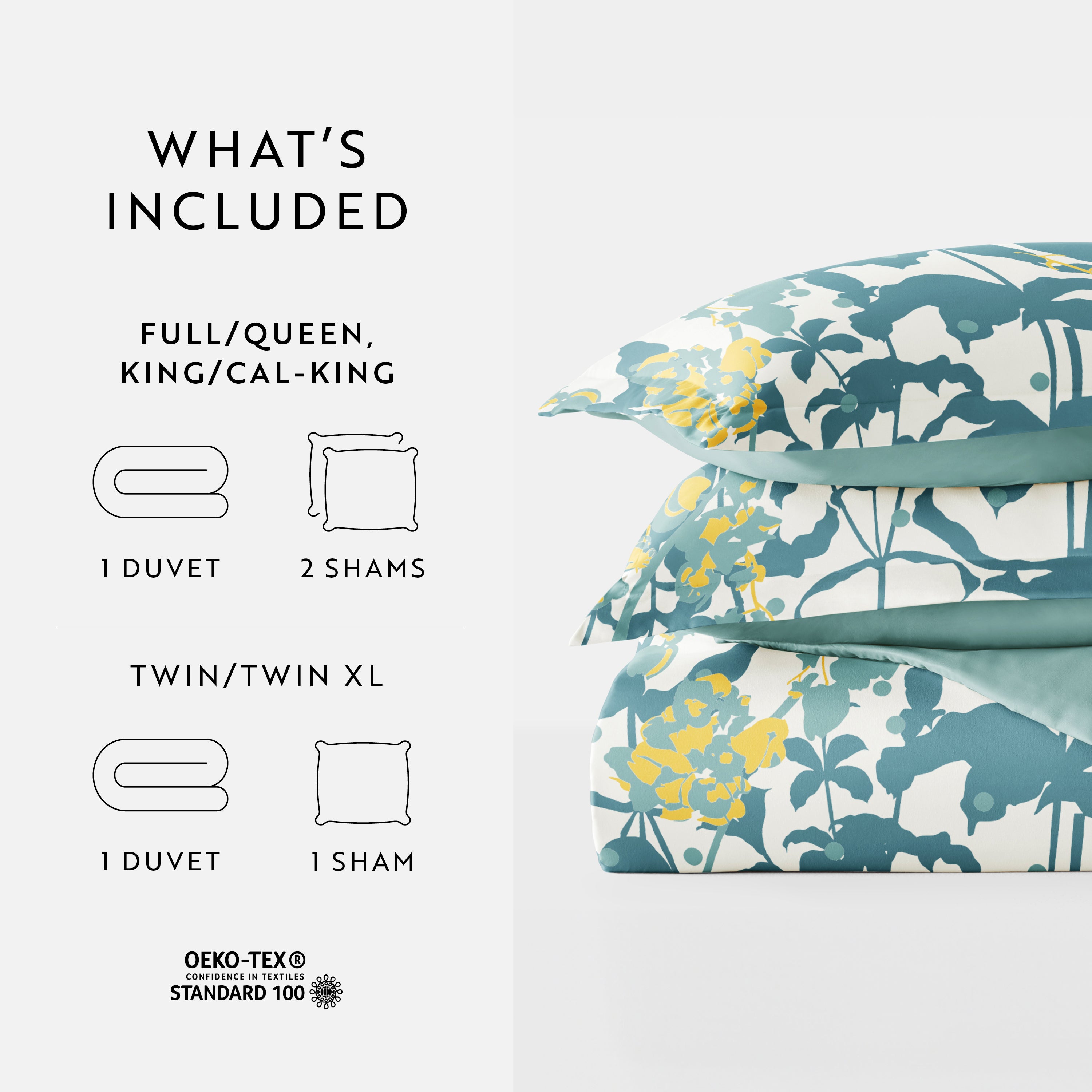 Boho Flower Patterned Reversible Duvet Cover Set