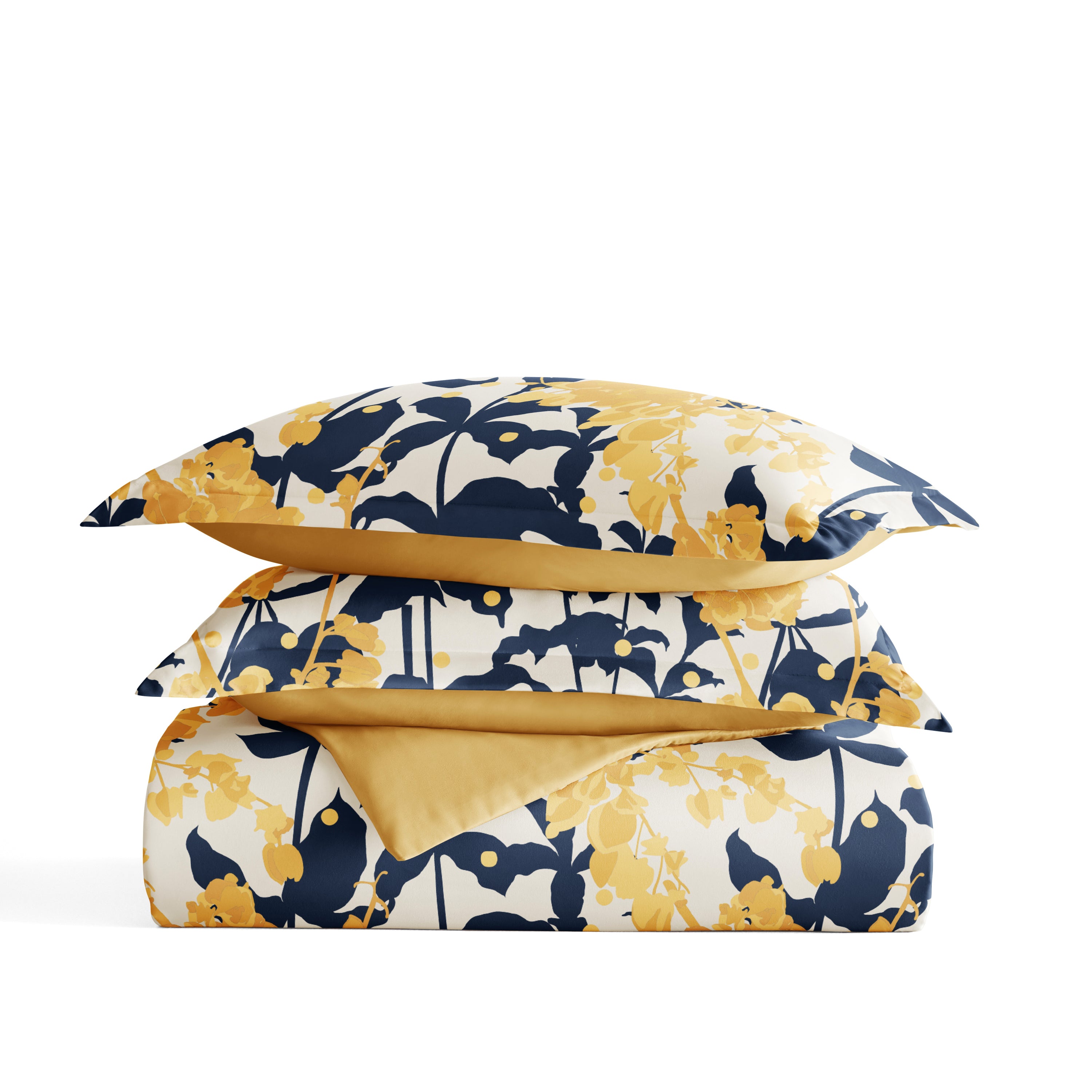 Boho Flower Patterned Reversible Duvet Cover Set