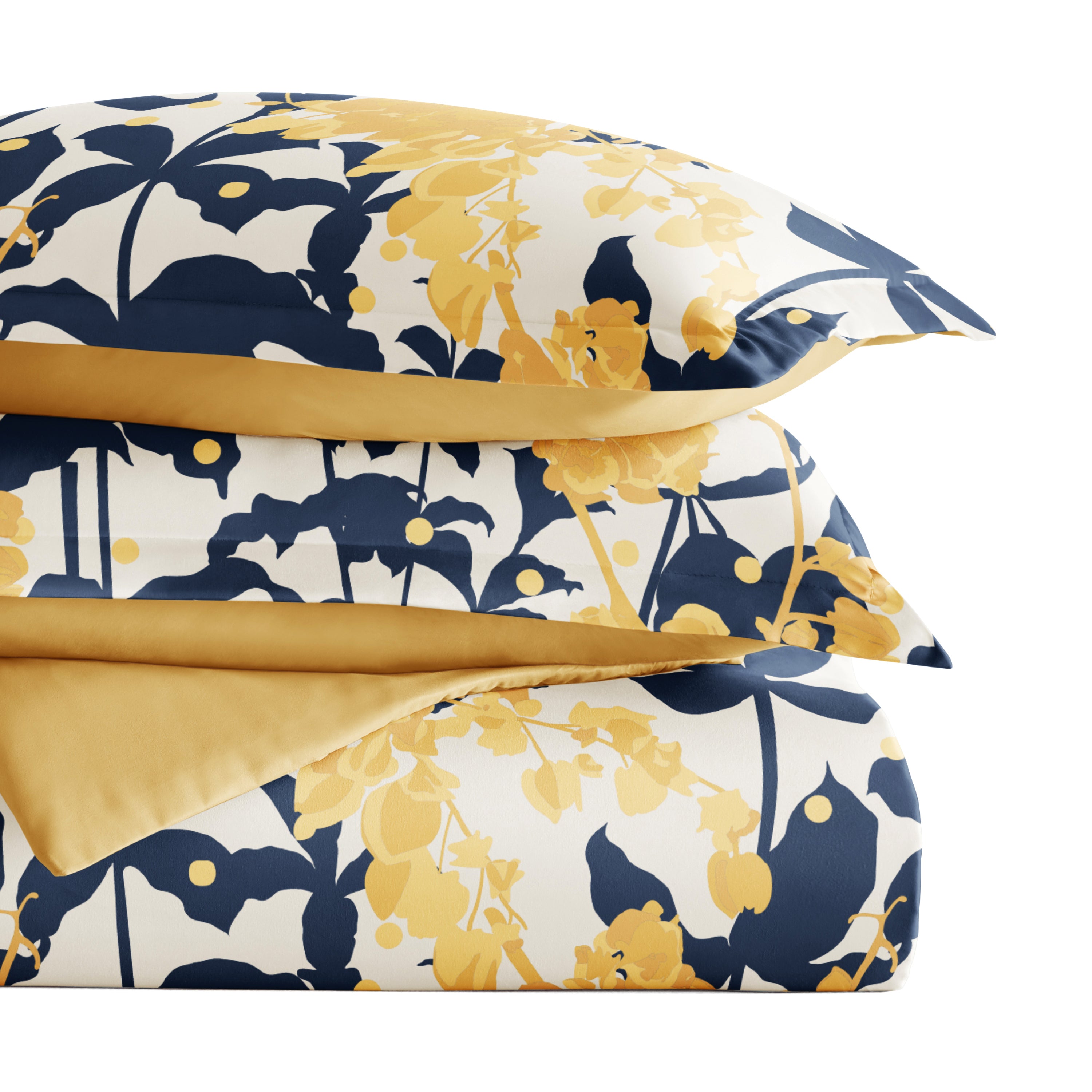 Boho Flower Patterned Reversible Duvet Cover Set