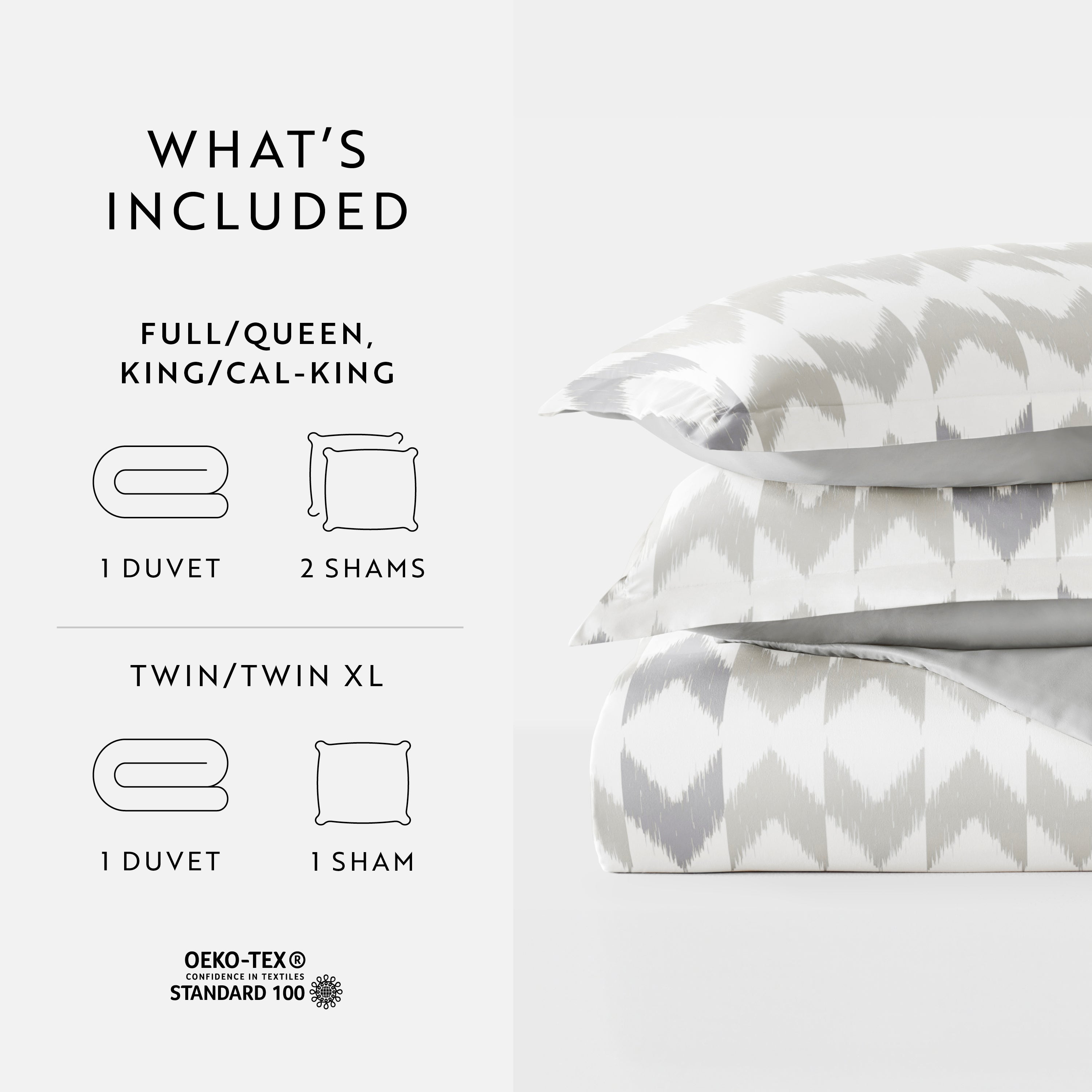 Chevron Sleep Patterned Reversible Duvet Cover Set