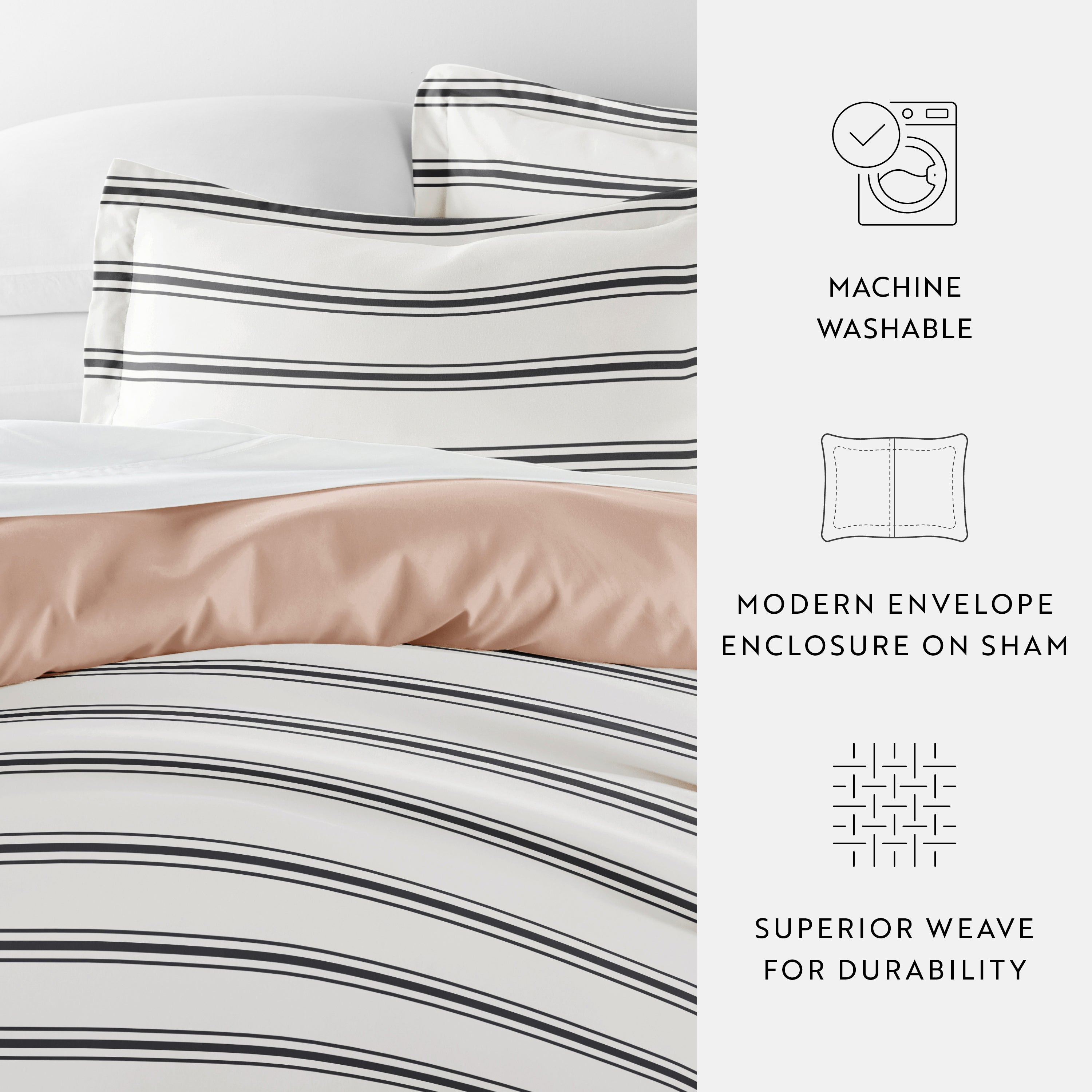 Desert Stripe Patterned Reversible Duvet Cover Set