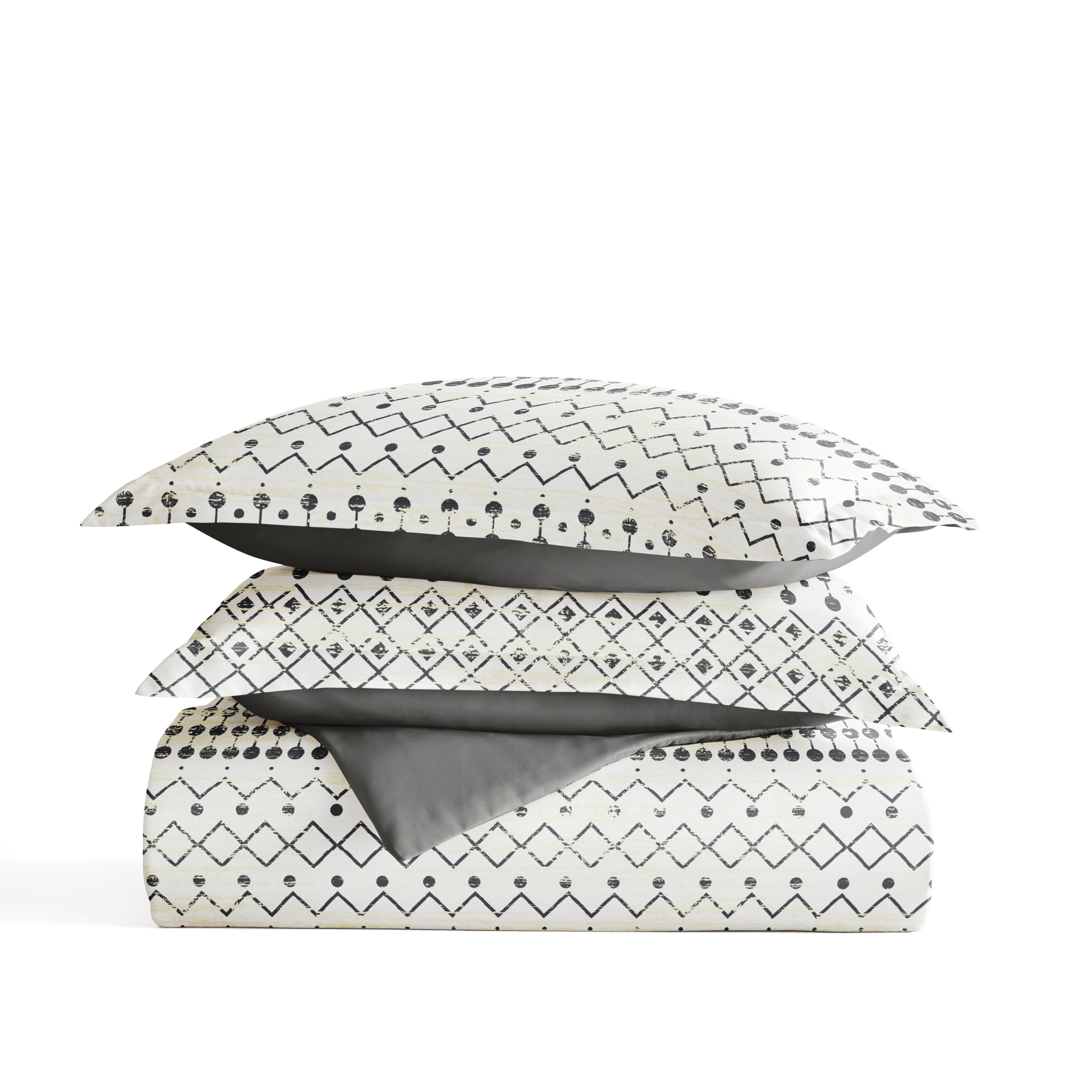 Etched Gate Patterned Reversible Duvet Cover Set