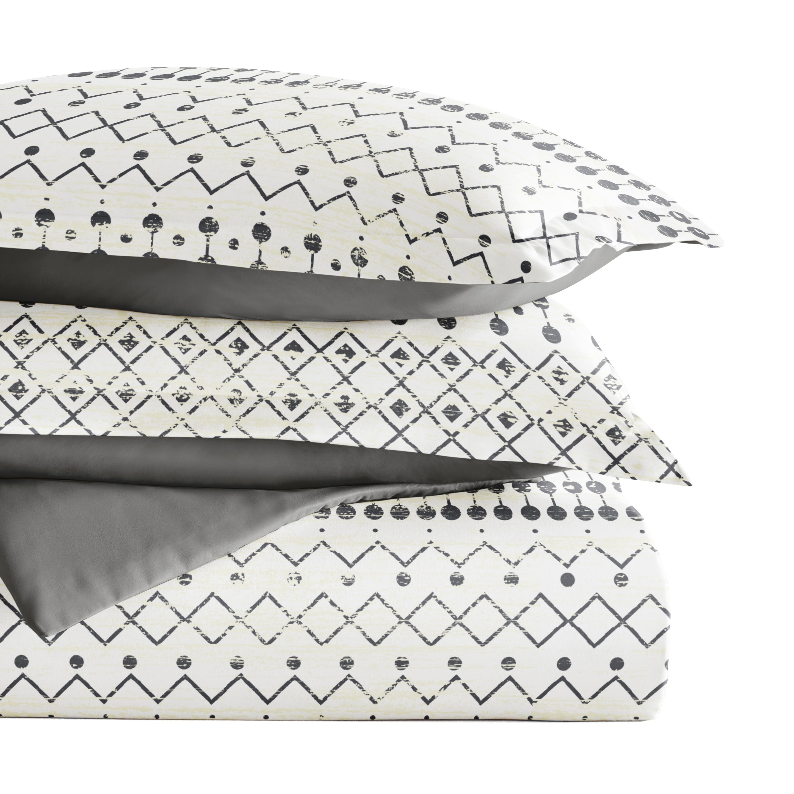 Etched Gate Patterned Reversible Duvet Cover Set