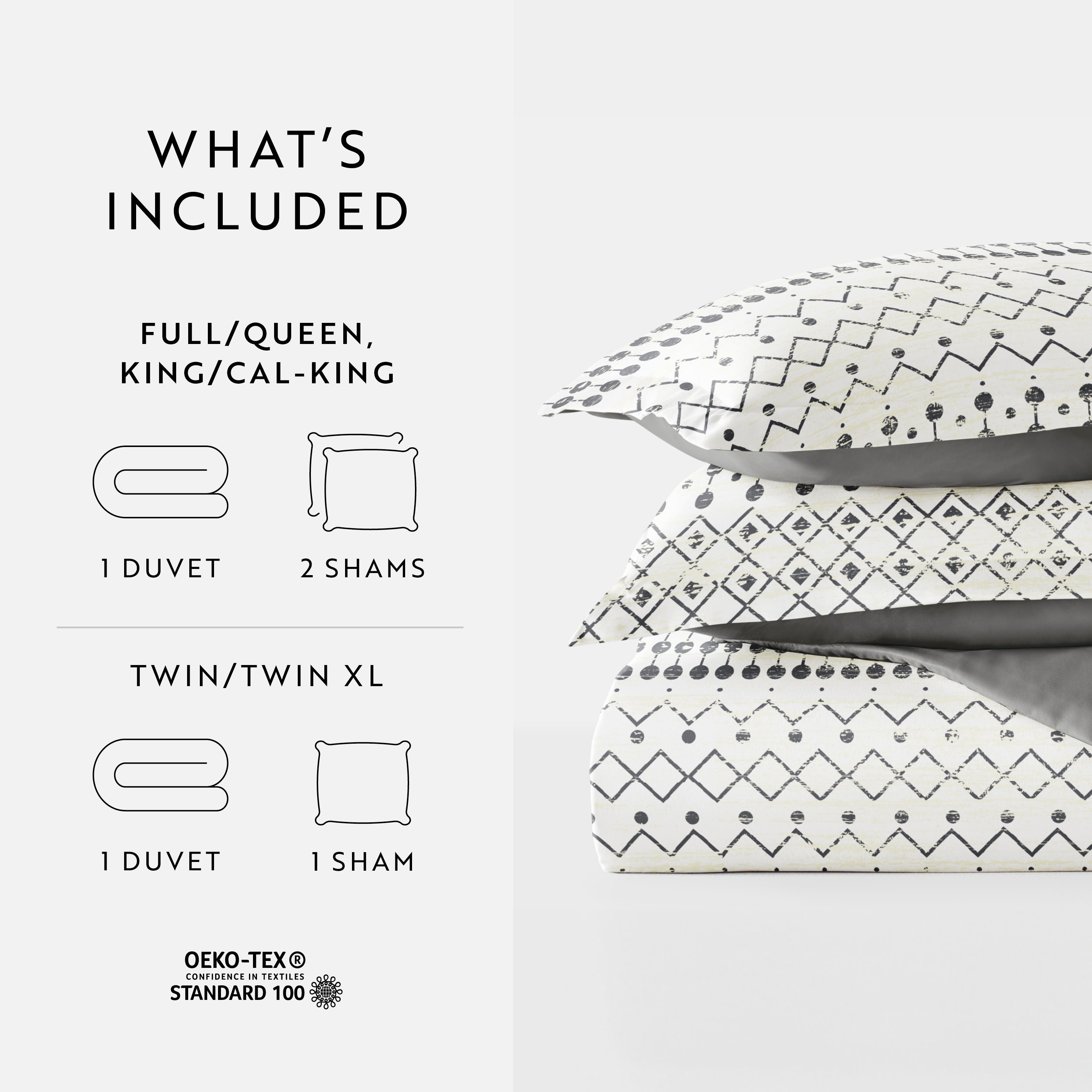 Etched Gate Patterned Reversible Duvet Cover Set