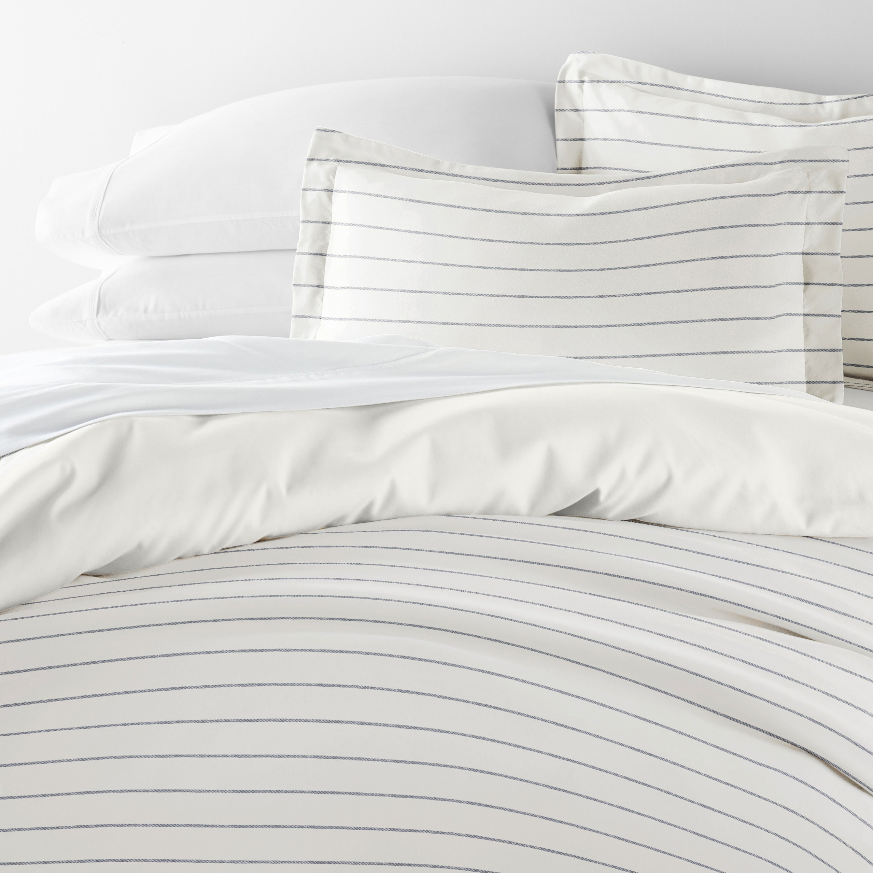 Harbor Stripe Patterned Reversible Duvet Cover Set - Thumbnail 5