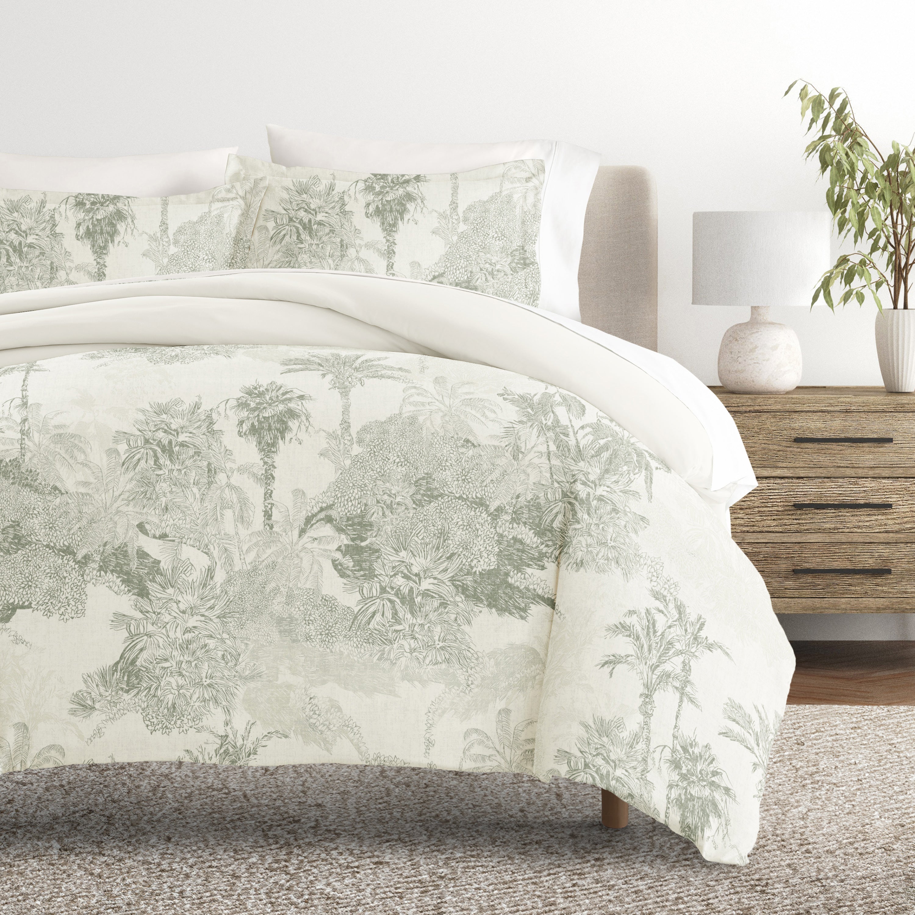 Paradise Toile Patterned Reversible Duvet Cover Set