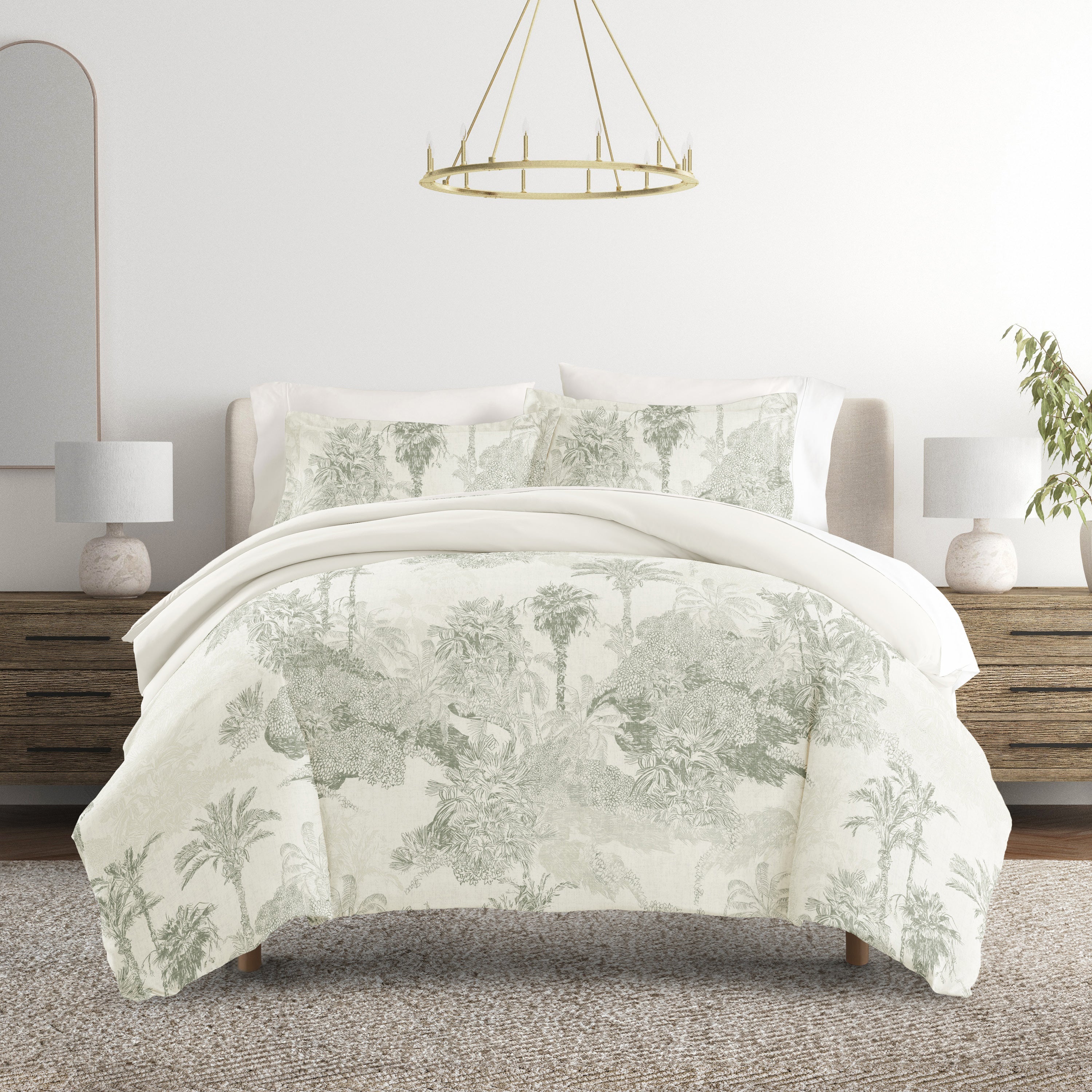 Paradise Toile Patterned Reversible Duvet Cover Set