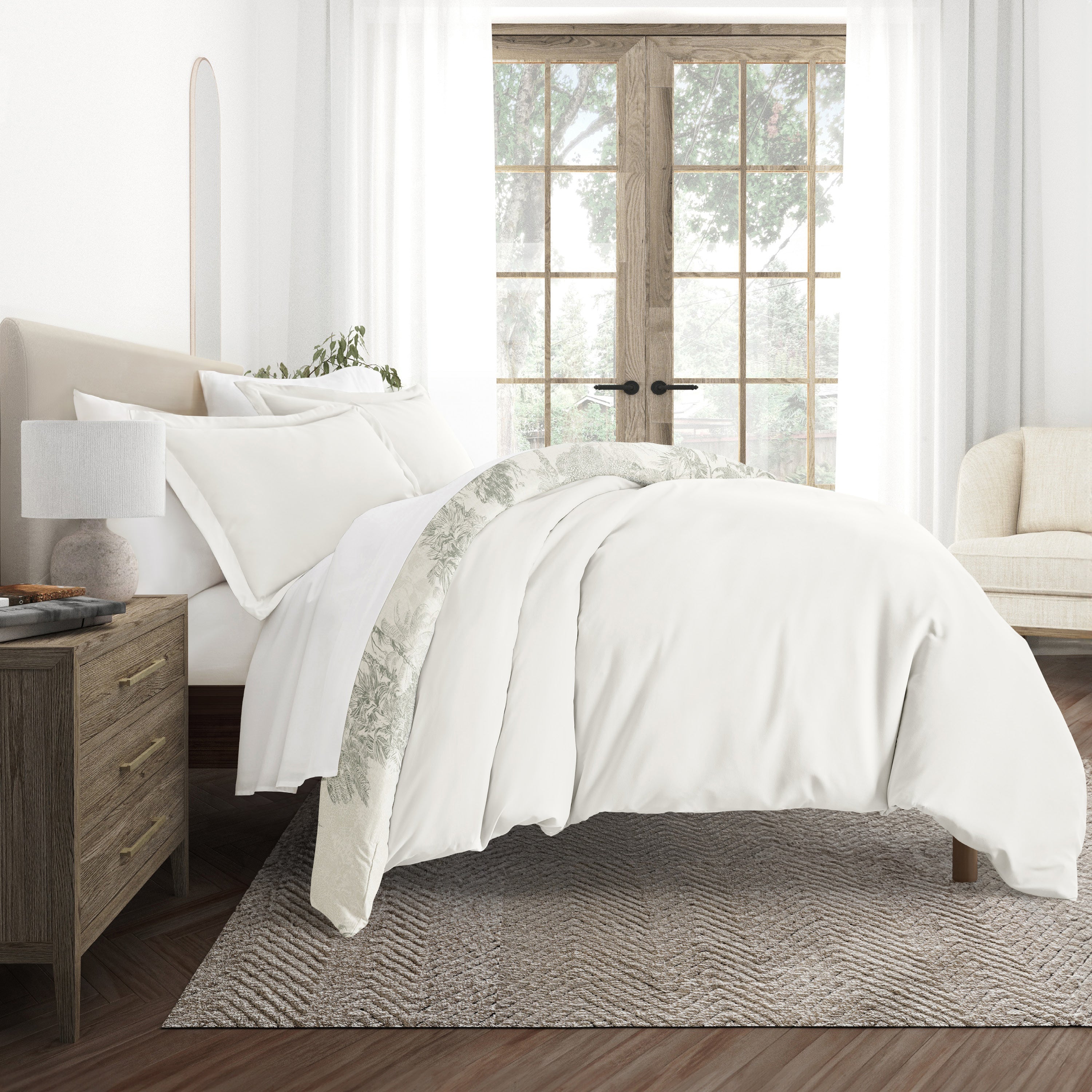 Paradise Toile Patterned Reversible Duvet Cover Set