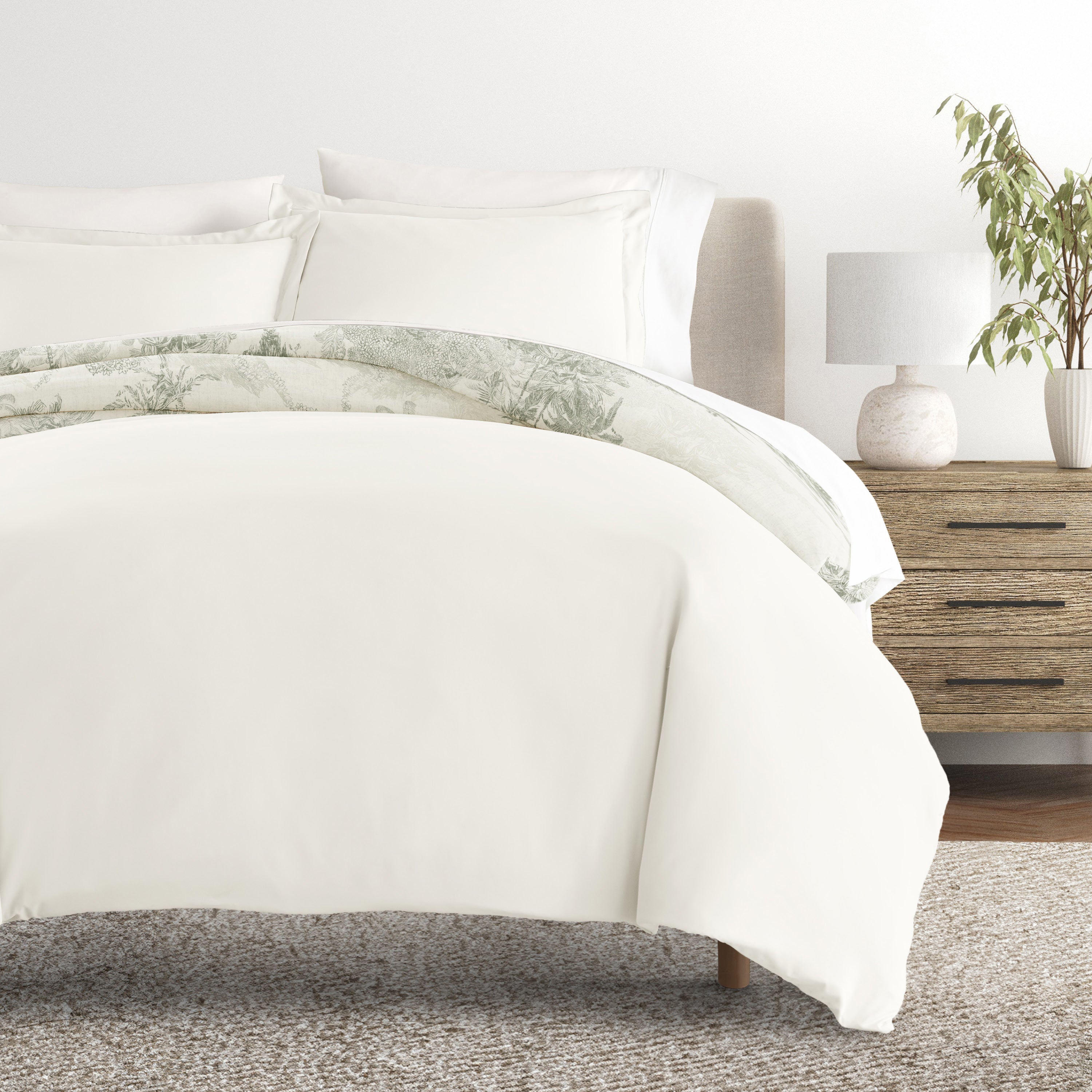 Paradise Toile Patterned Reversible Duvet Cover Set