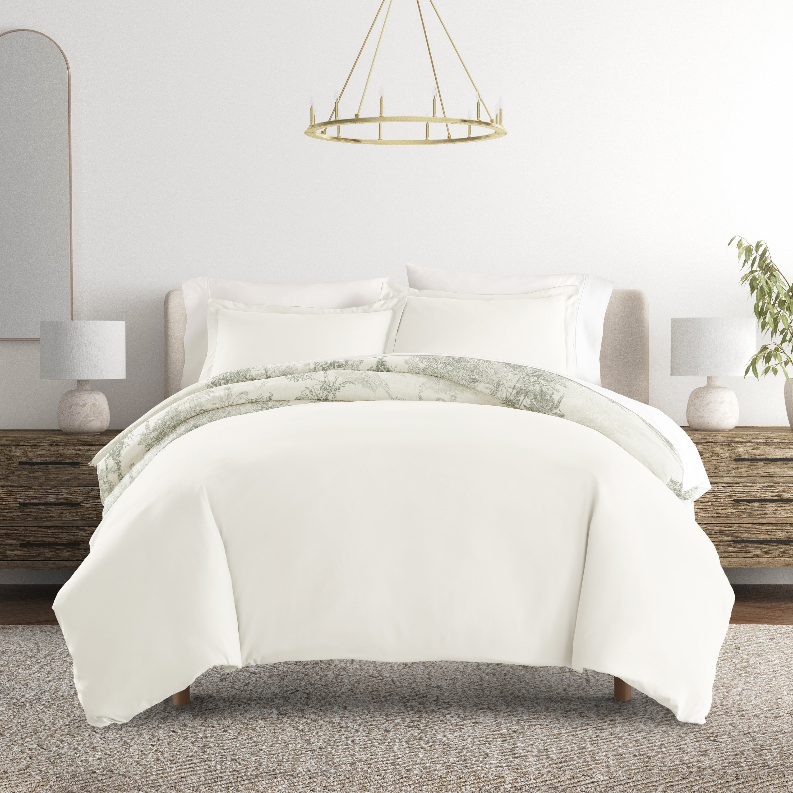 Paradise Toile Patterned Reversible Duvet Cover Set