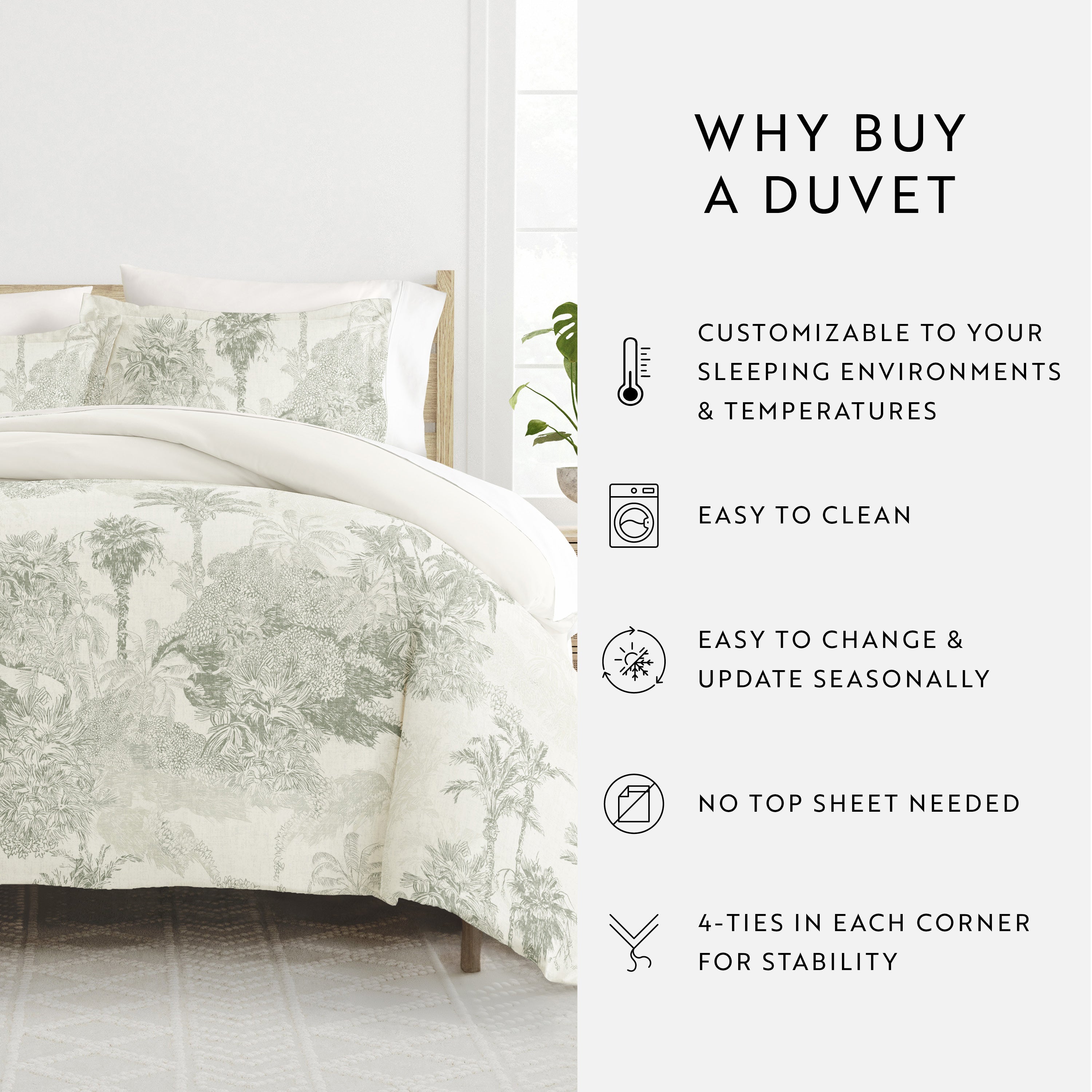 Paradise Toile Patterned Reversible Duvet Cover Set