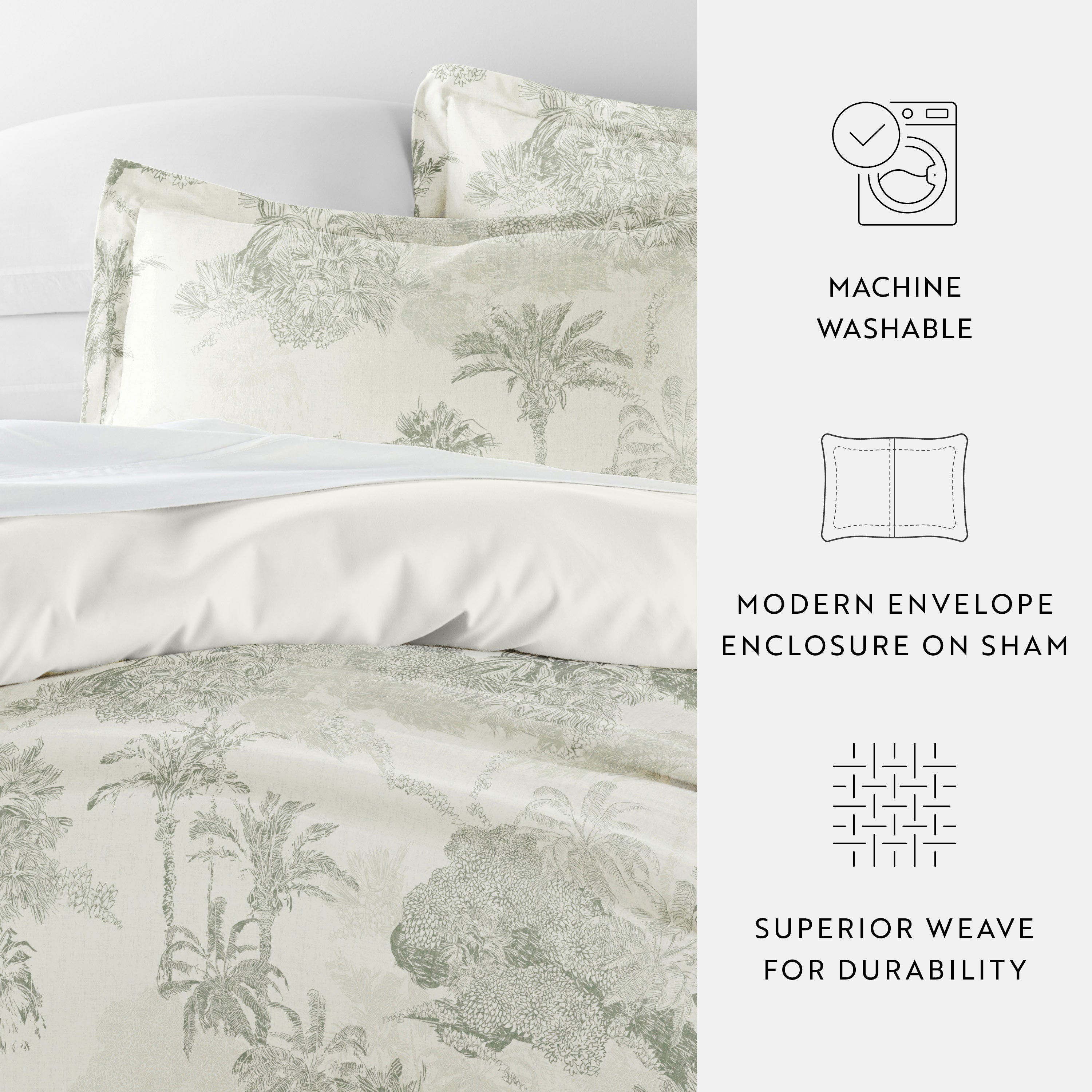 Paradise Toile Patterned Reversible Duvet Cover Set
