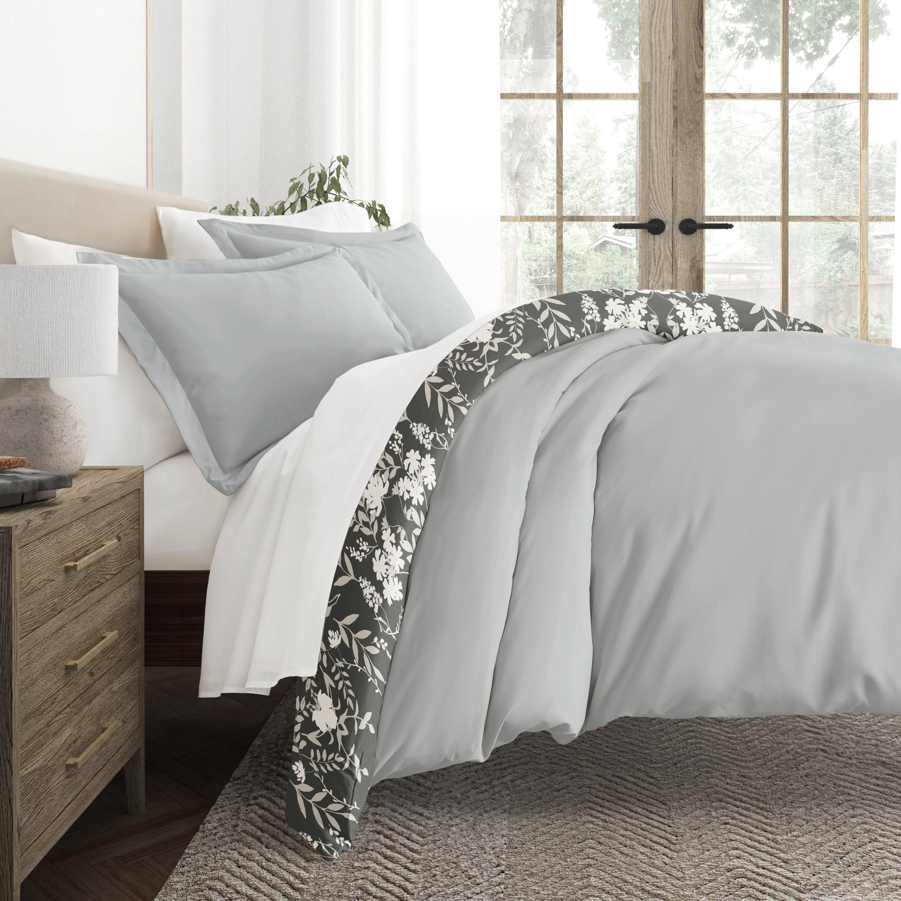 Secret Garden Patterned Reversible Duvet Cover Set