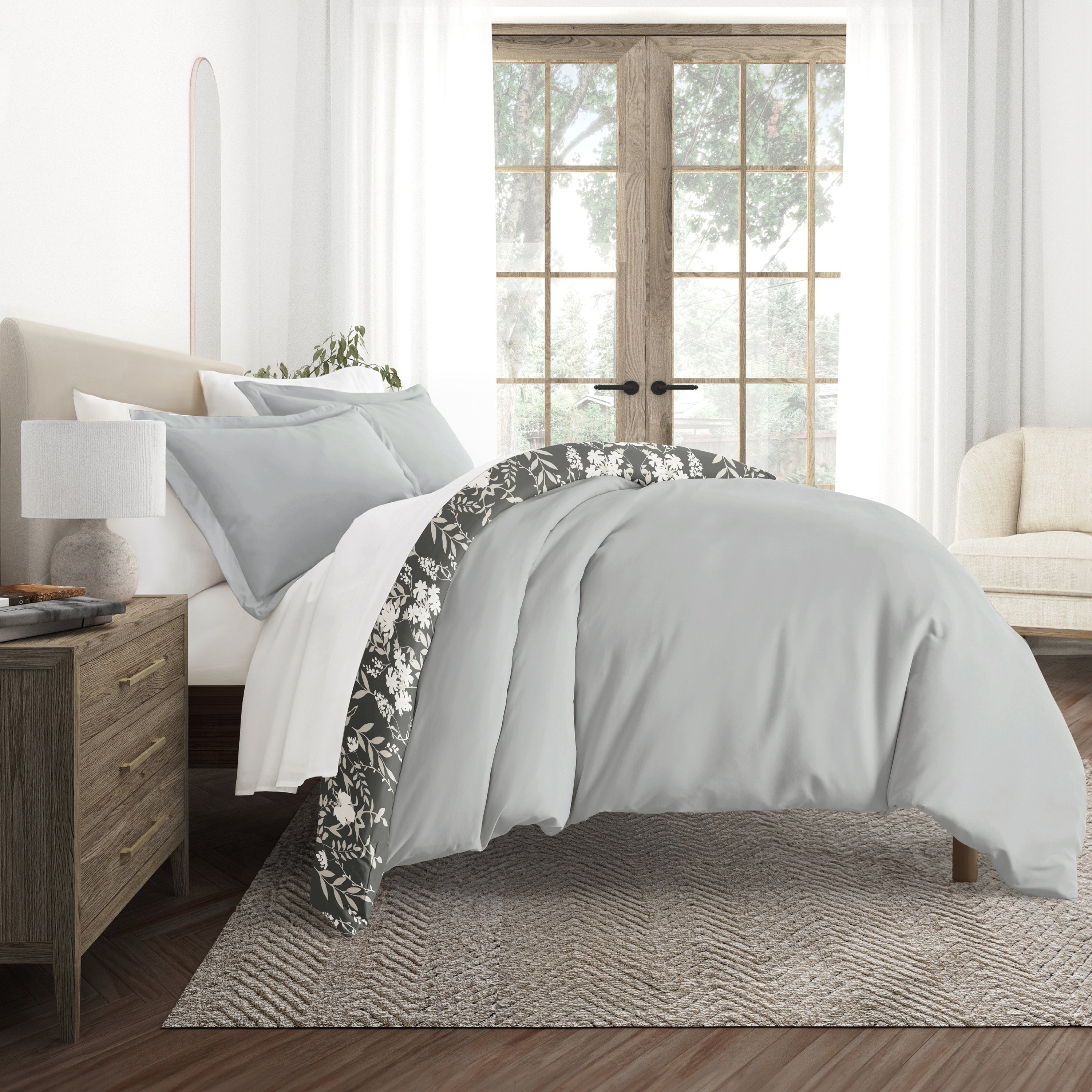 Secret Garden Patterned Reversible Duvet Cover Set