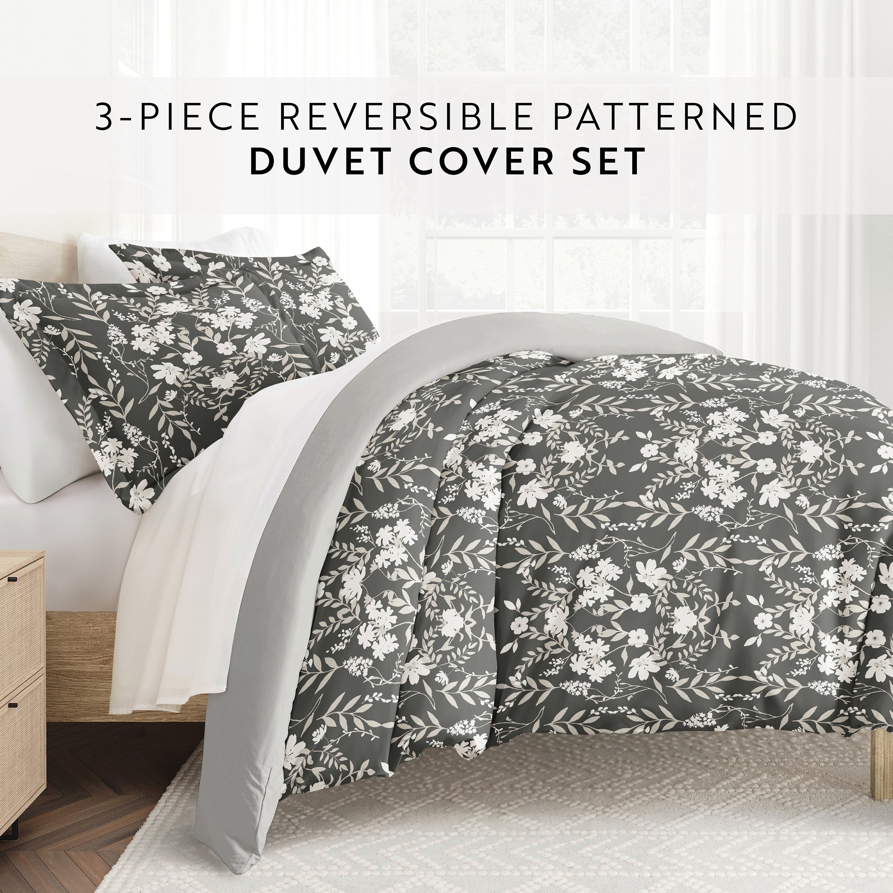 Secret Garden Patterned Reversible Duvet Cover Set