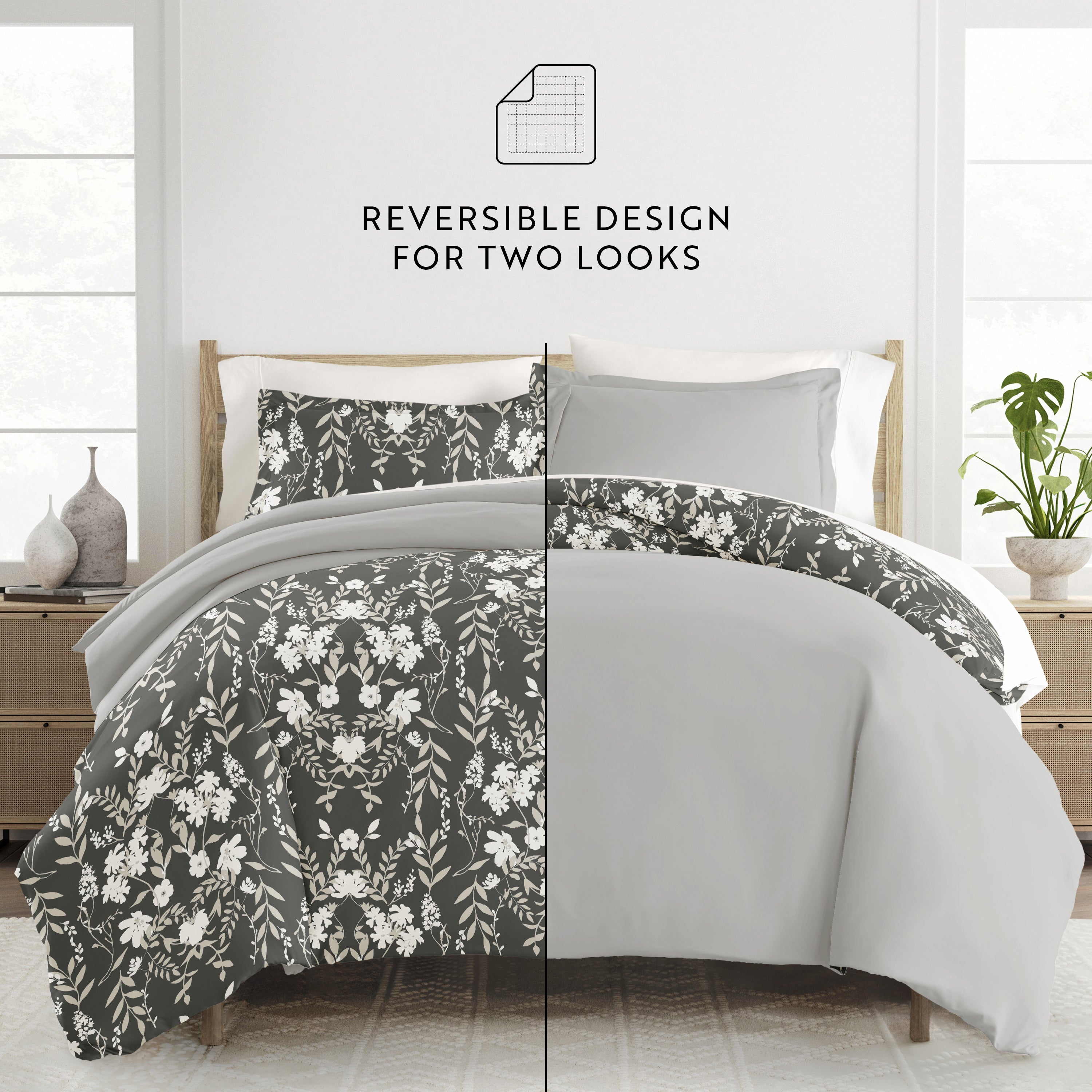 Secret Garden Patterned Reversible Duvet Cover Set