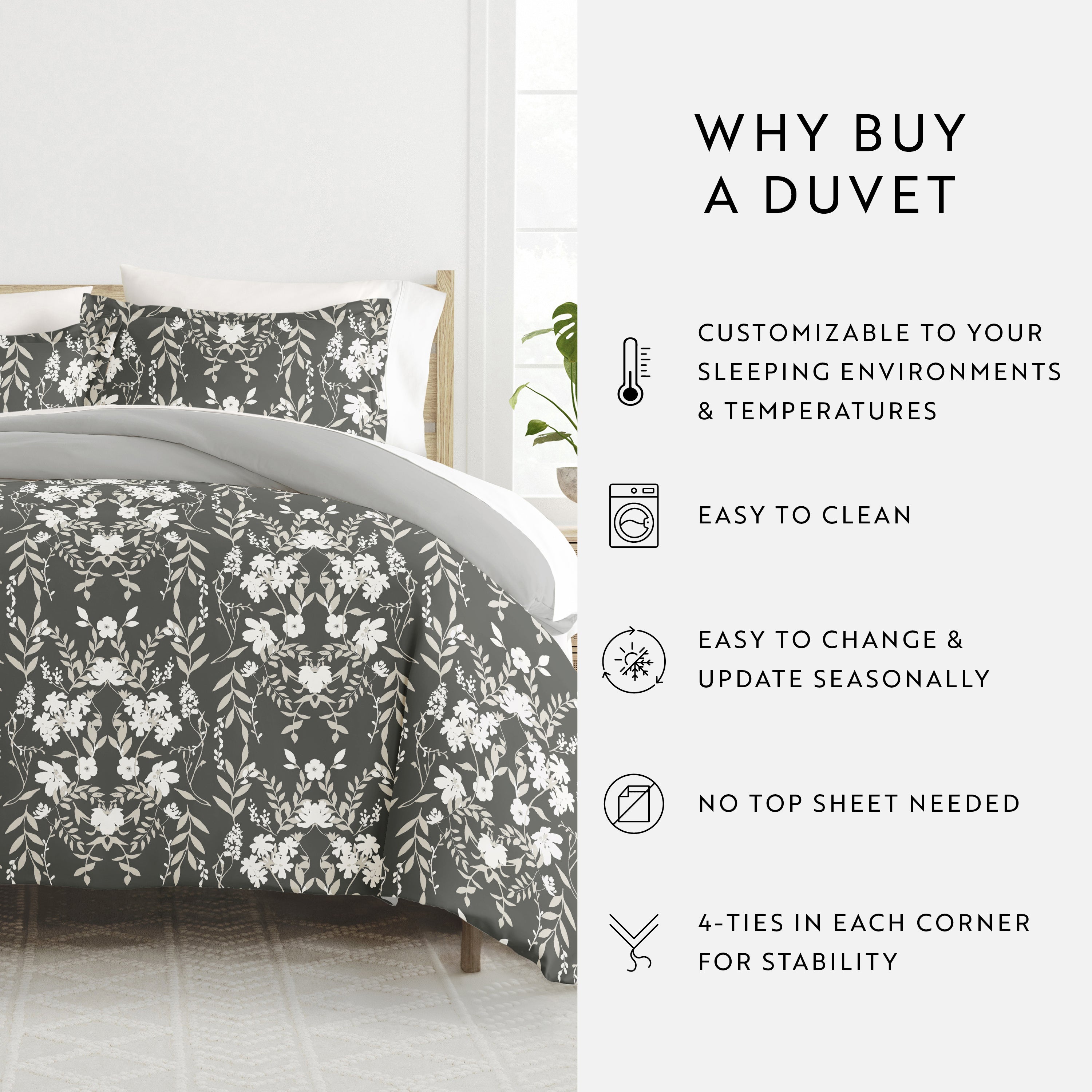 Secret Garden Patterned Reversible Duvet Cover Set