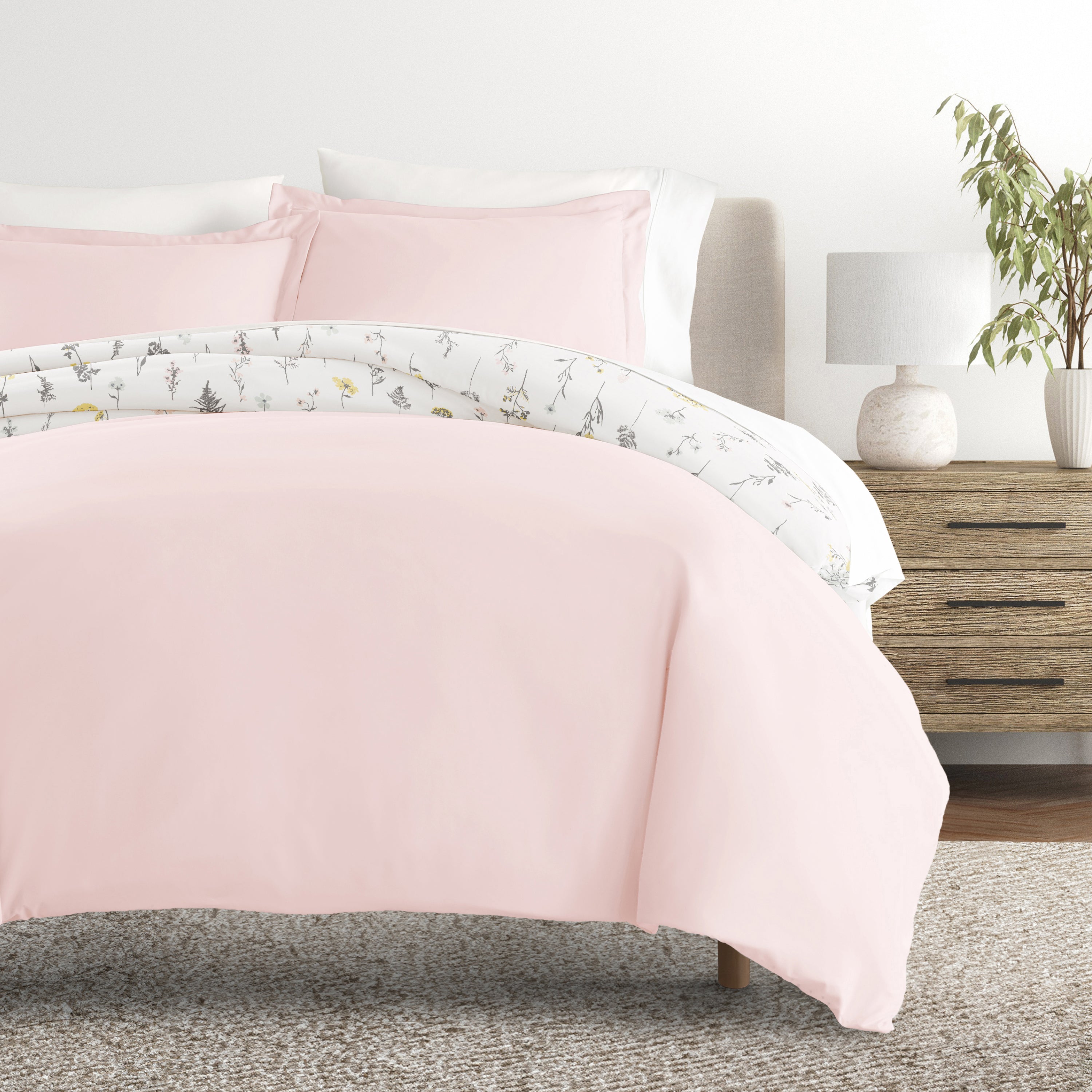 Wildflower Patterned Reversible Duvet Cover Set