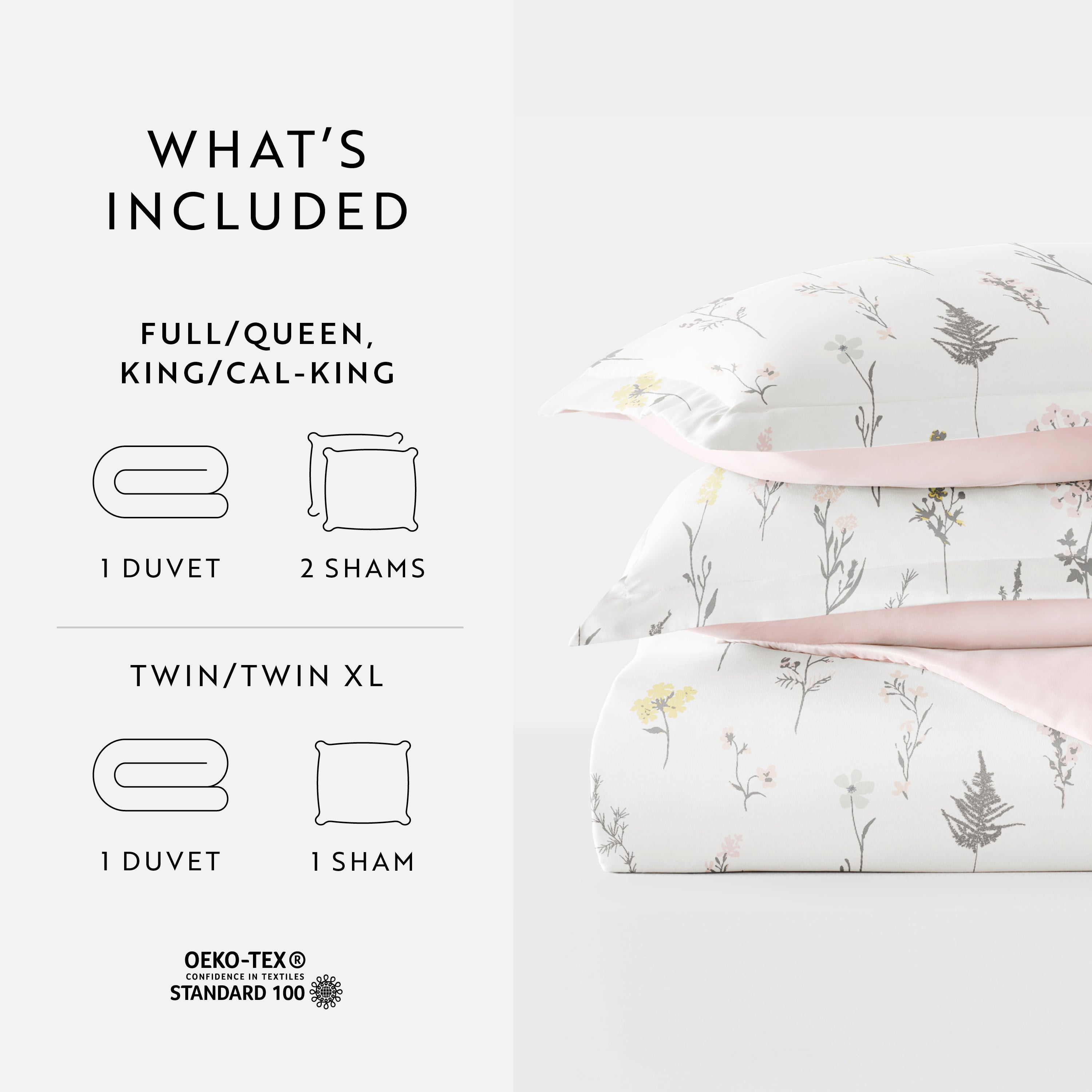 Wildflower Patterned Reversible Duvet Cover Set