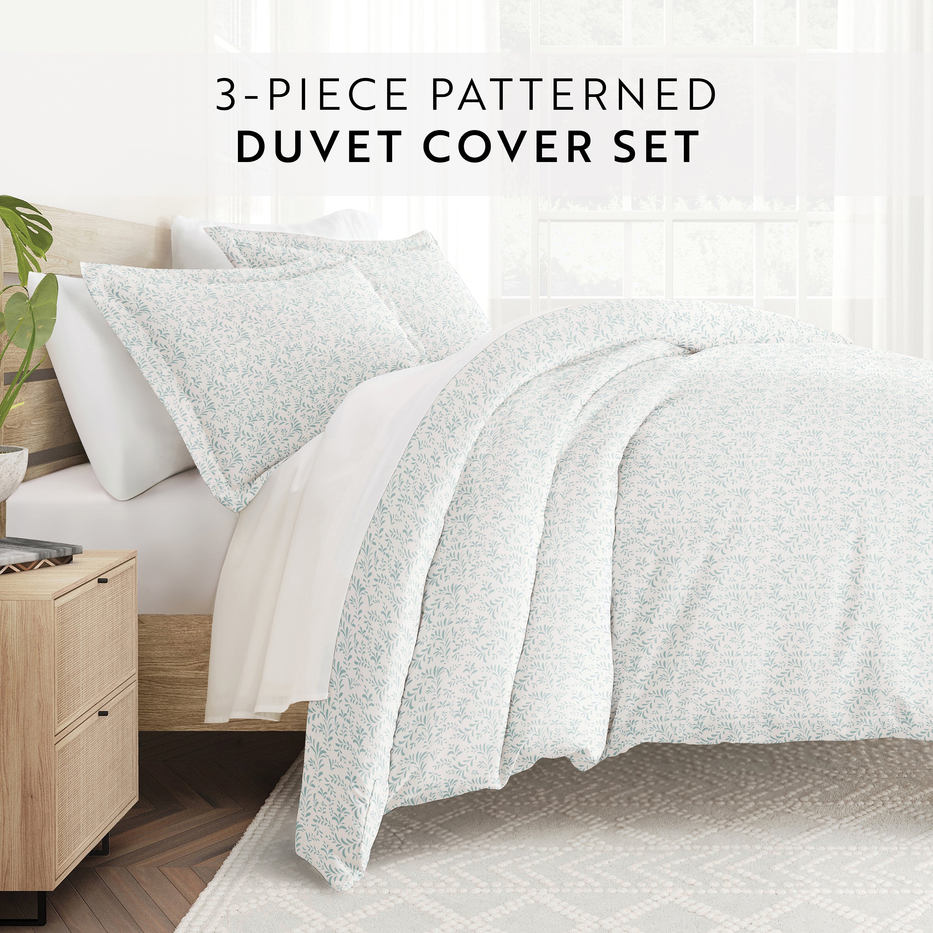 Burst of Vines Patterned Duvet Cover Set