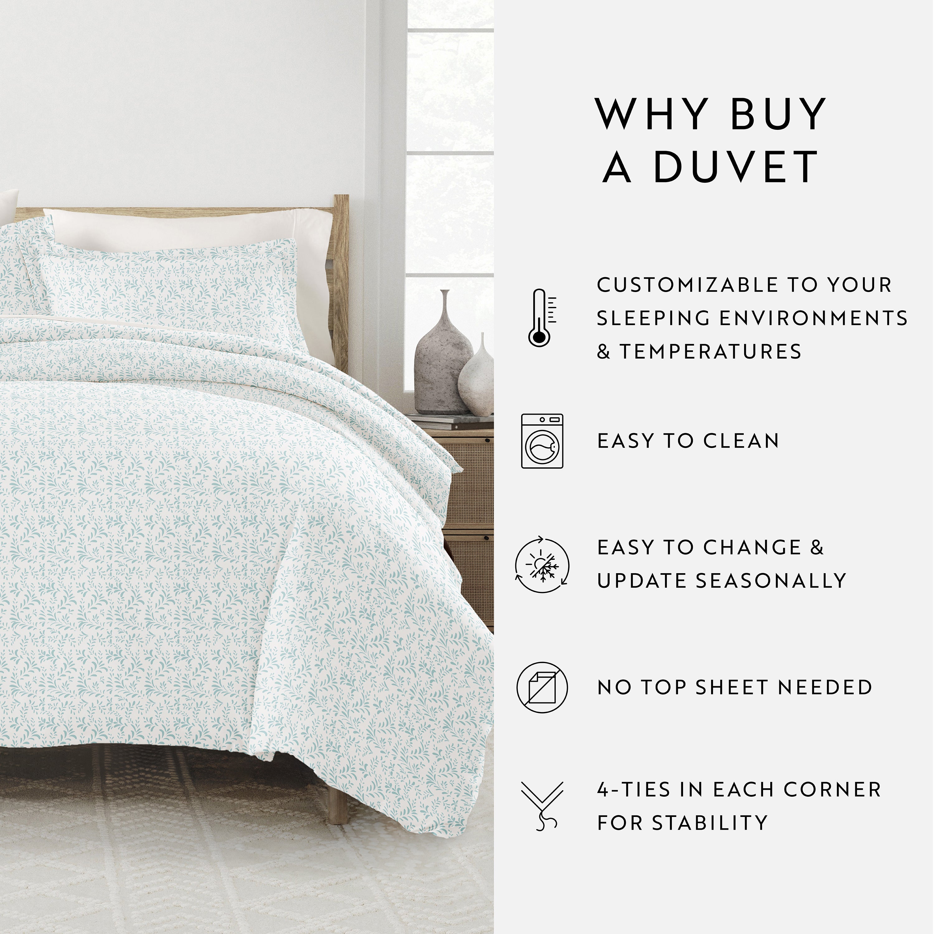 Burst of Vines Patterned Duvet Cover Set